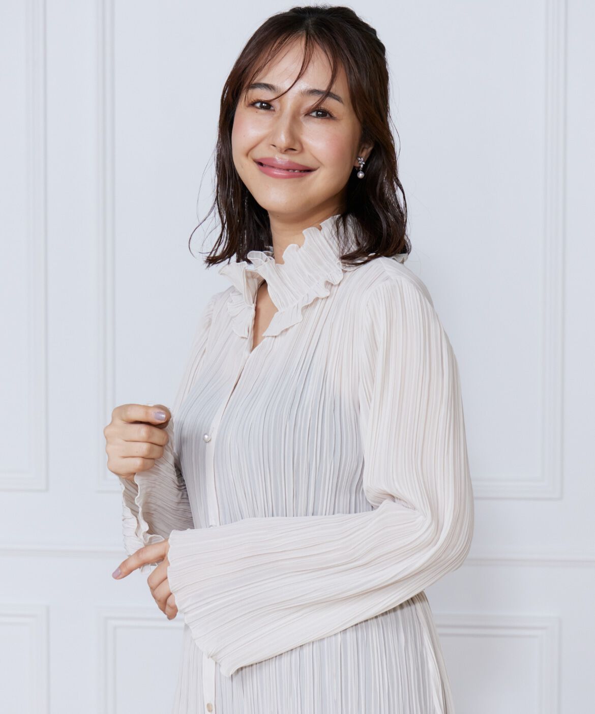 ef-de Black「プリーツロングブラウス」|シャツ・ブラウス|