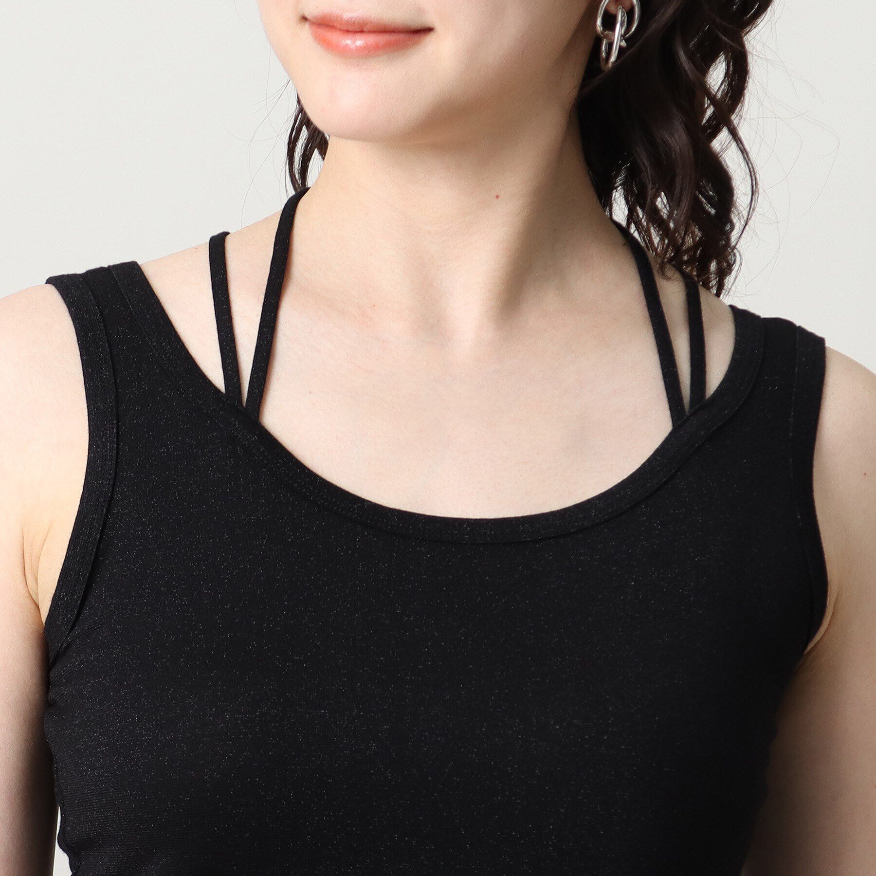 UNTITLED「リーベルラメベア天竺タンクトップ」|キャミソール|