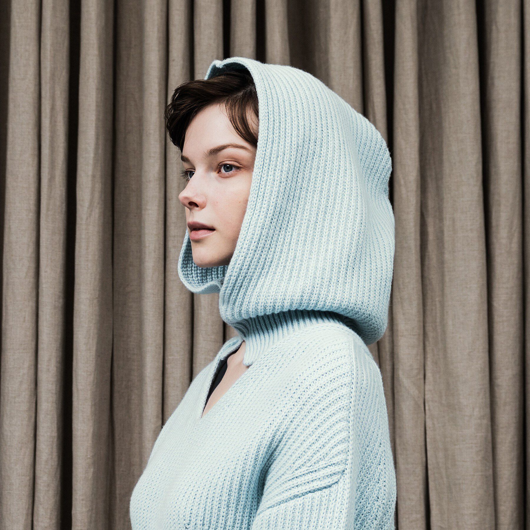 UNTITLED「ウールカシミヤニット＋バラクラバSET」|ニット・セーター|サックス(090)