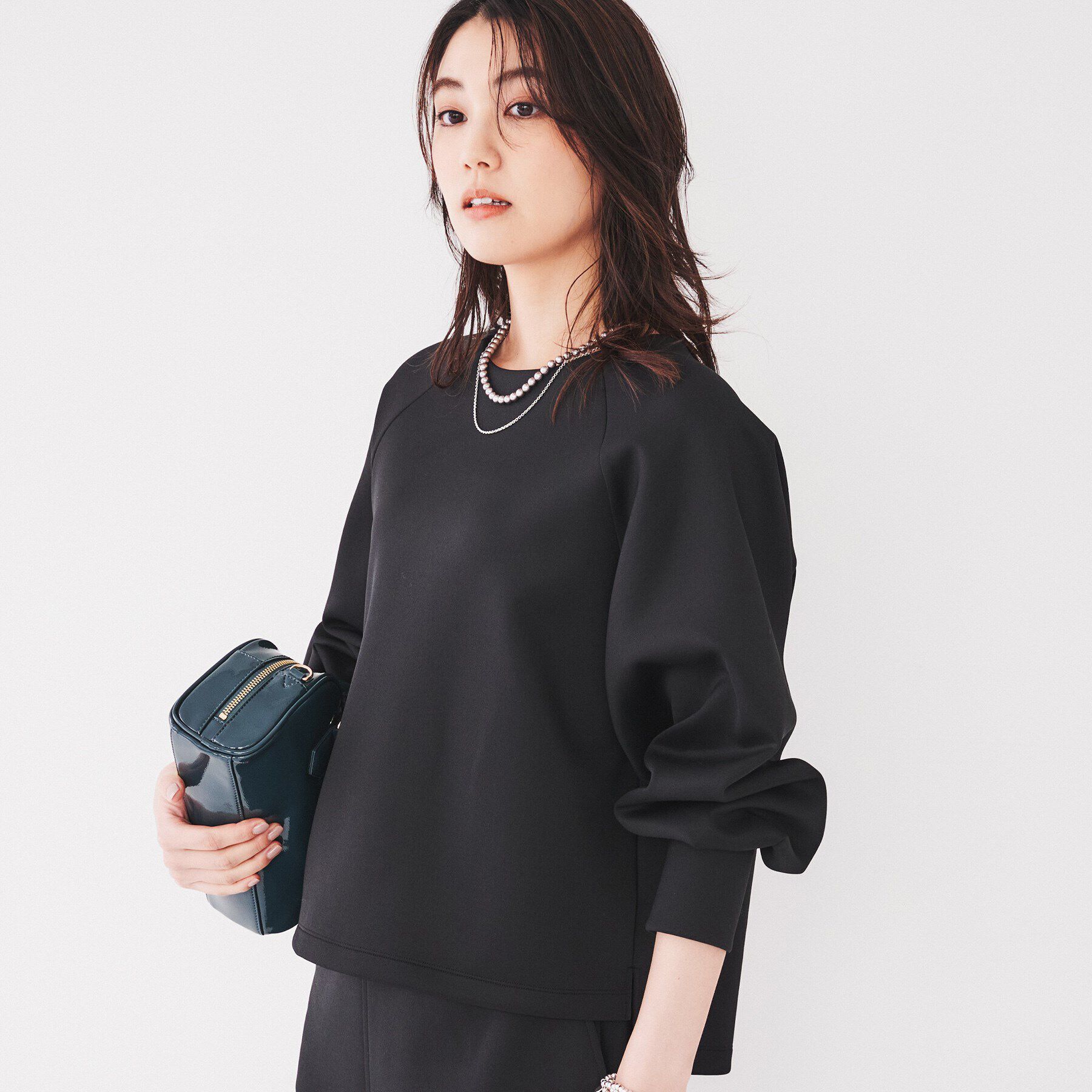 UNTITLED「【スポンディッシュ/セットアップ可能】ダンボールジャージ プルオーバー」|Tシャツ・カットソー|ブラック(019)