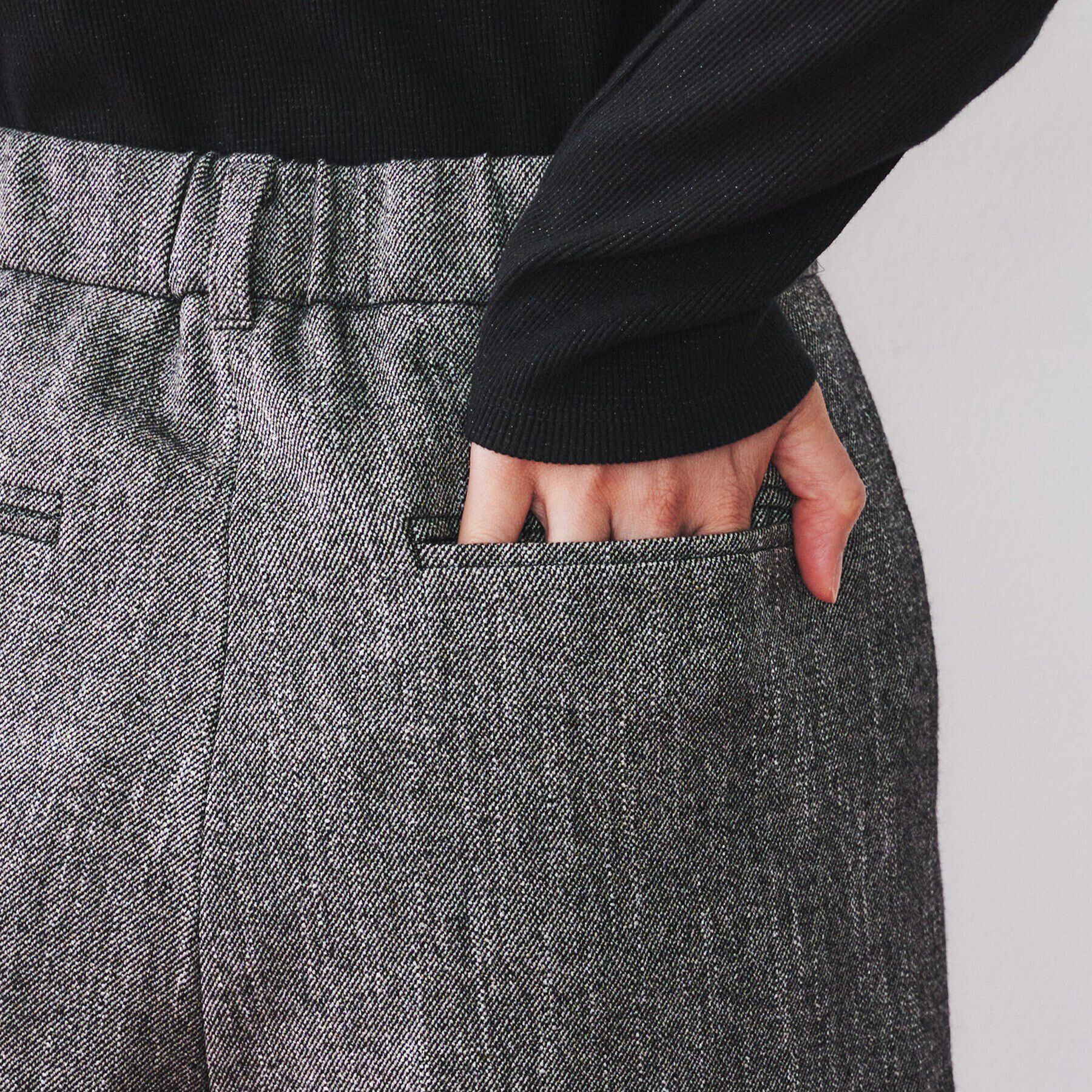 UNTITLED「【セットアップ可能/後ろウエストゴム】ミックスツイード ワイドパンツ」|その他|