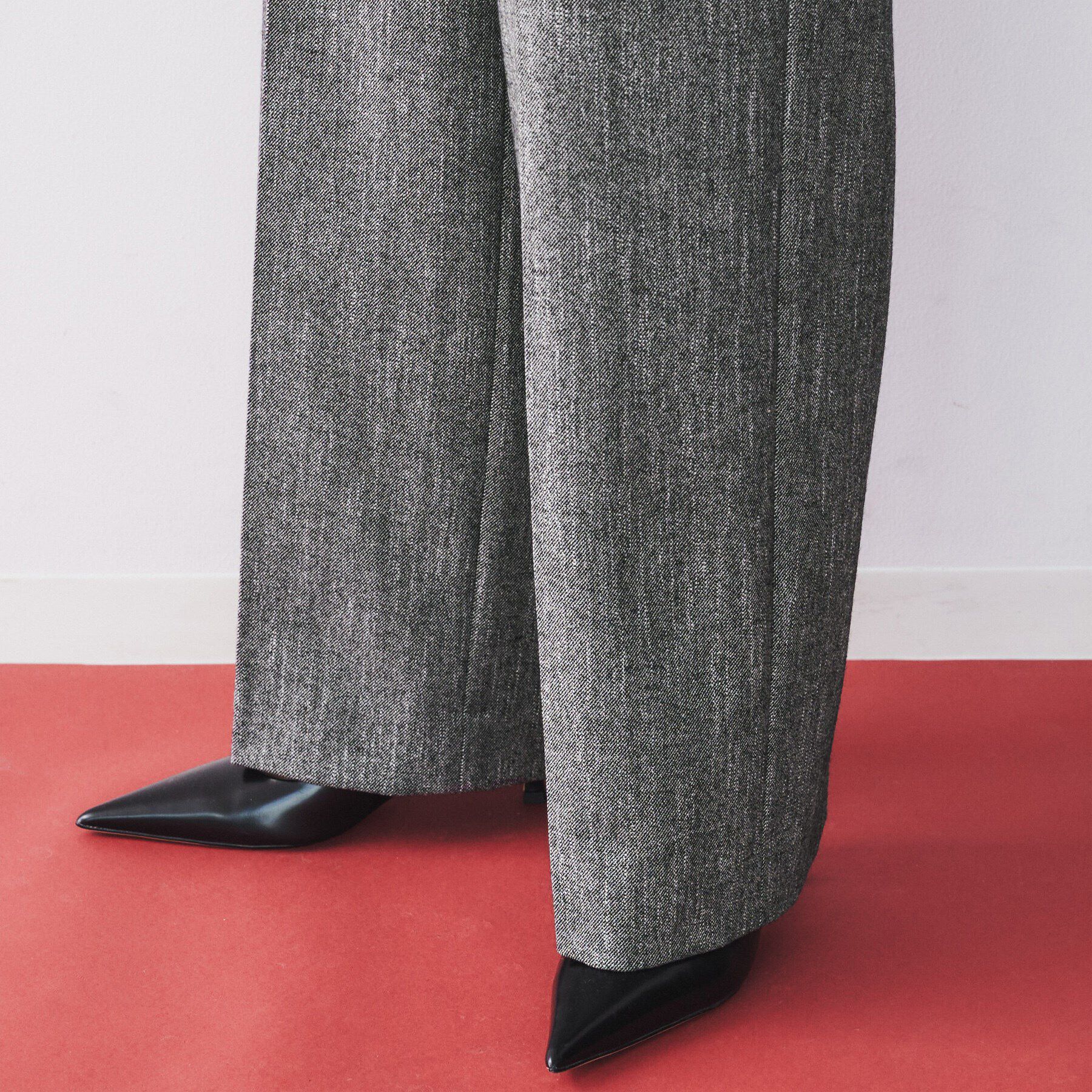 UNTITLED「【セットアップ可能/後ろウエストゴム】ミックスツイード ワイドパンツ」|その他|