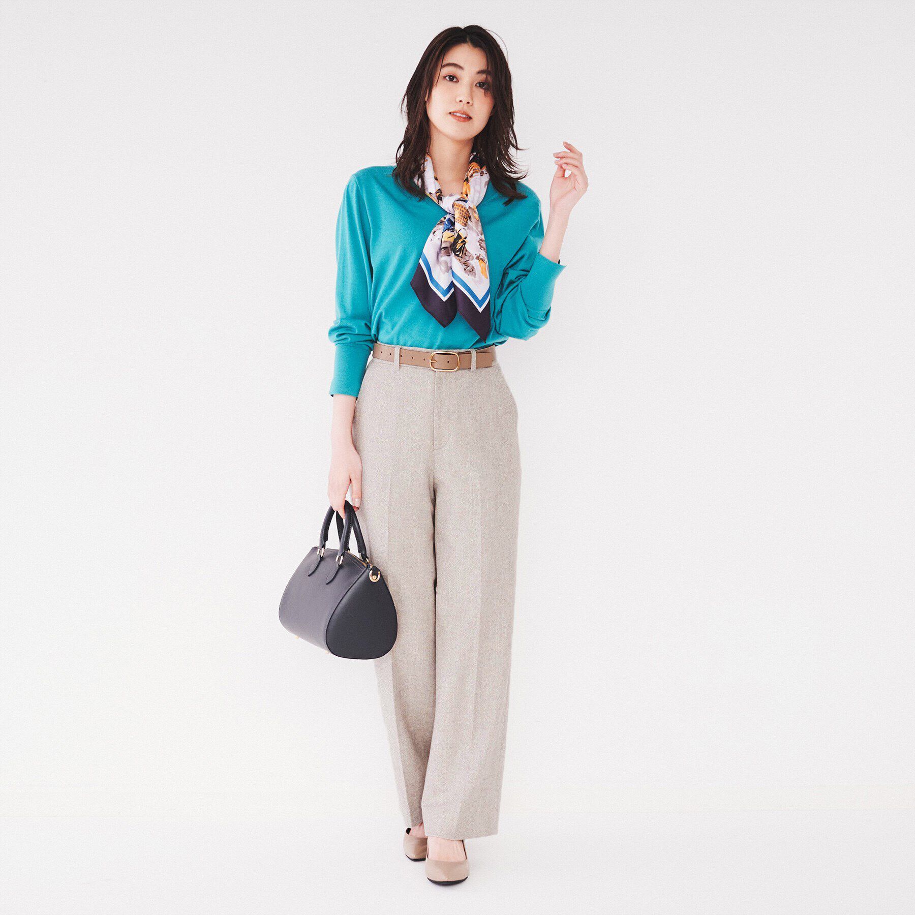 UNTITLED「【セットアップ可能/後ろウエストゴム】ミックスツイード ワイドパンツ」|その他|