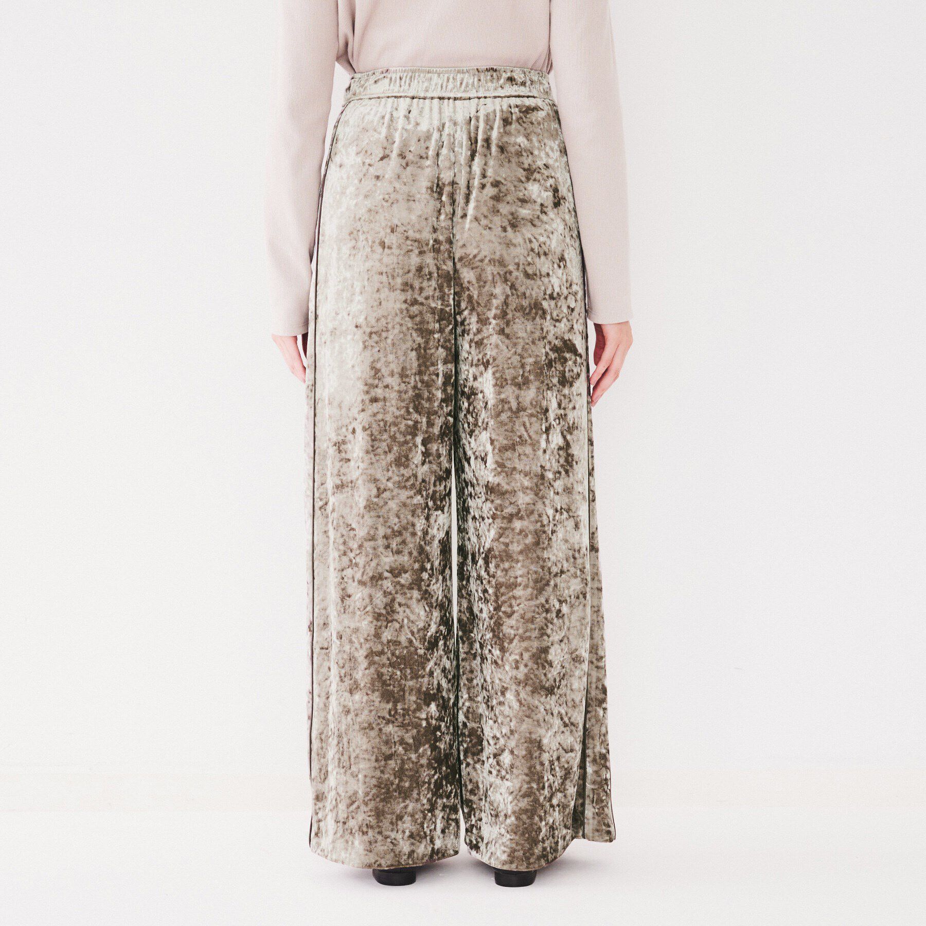 UNTITLED「【ウエストゴム/洗える】クラッシュベロア ワイドパンツ」|その他|