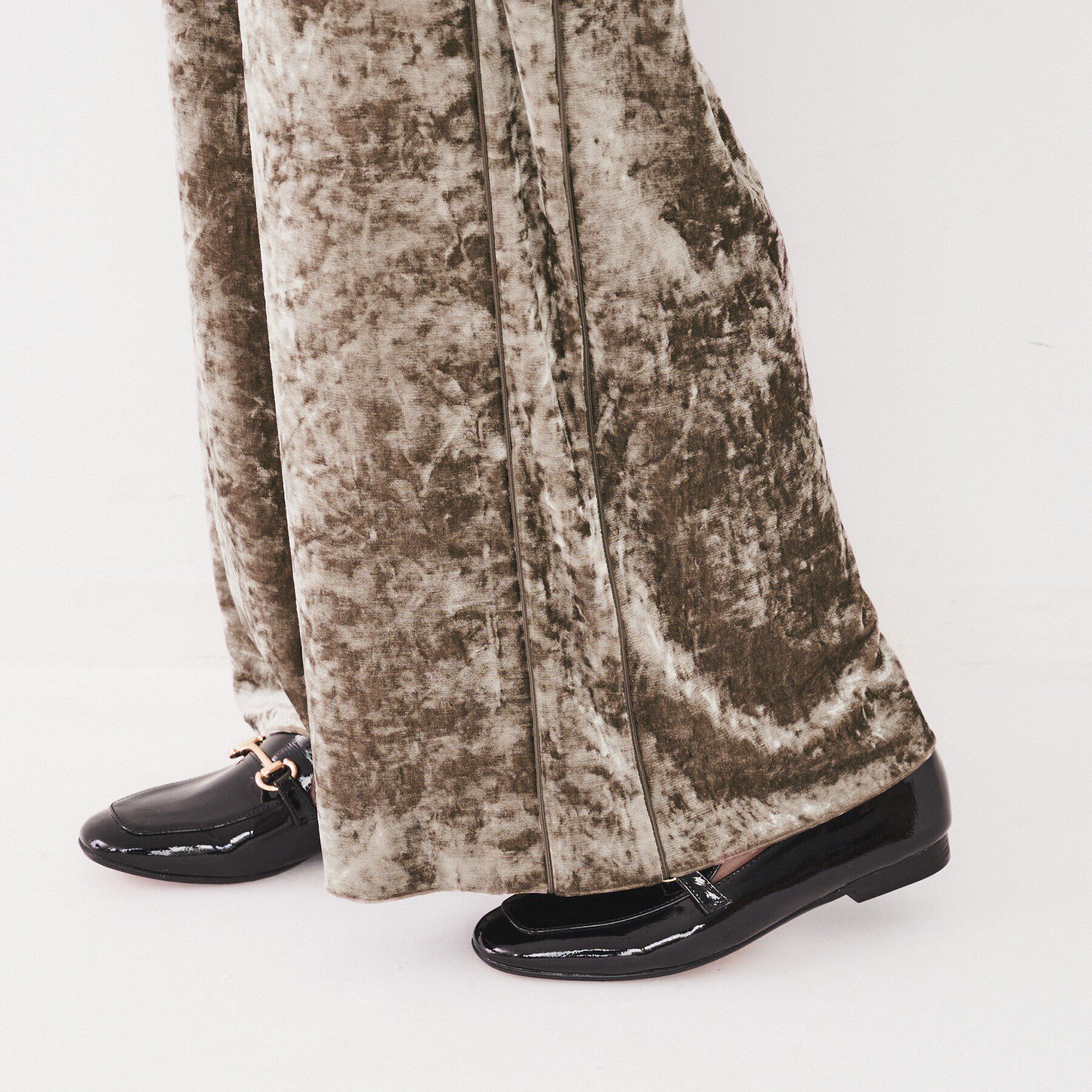 UNTITLED「【ウエストゴム/洗える】クラッシュベロア ワイドパンツ」|その他|