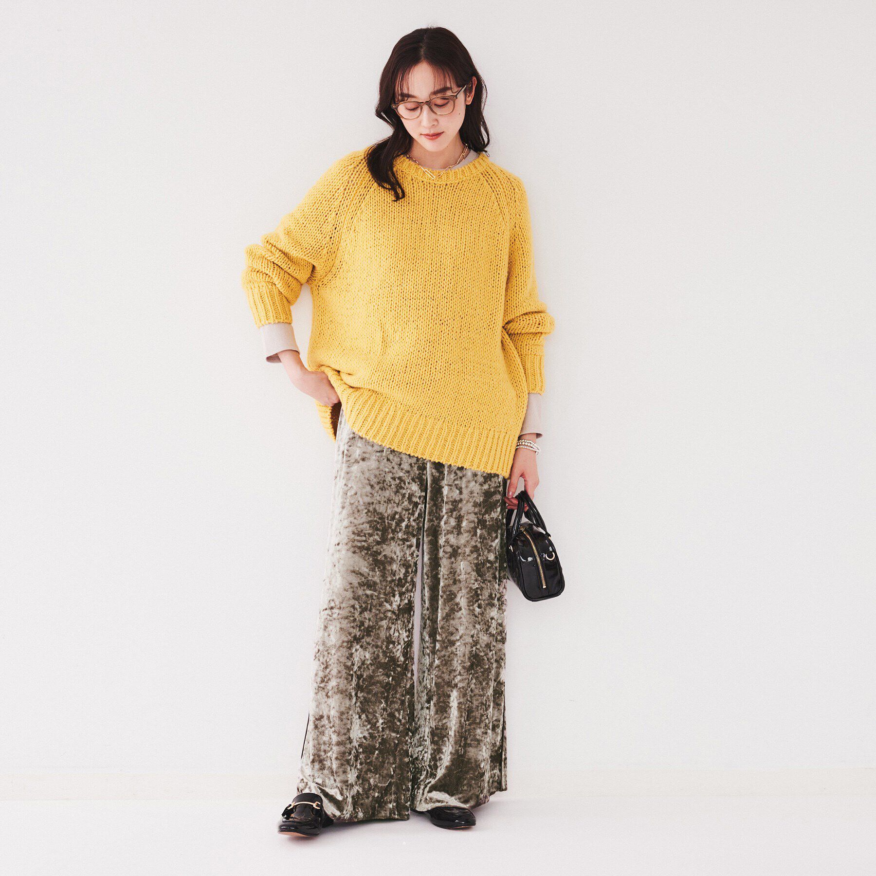 UNTITLED「【ウエストゴム/洗える】クラッシュベロア ワイドパンツ」|その他|