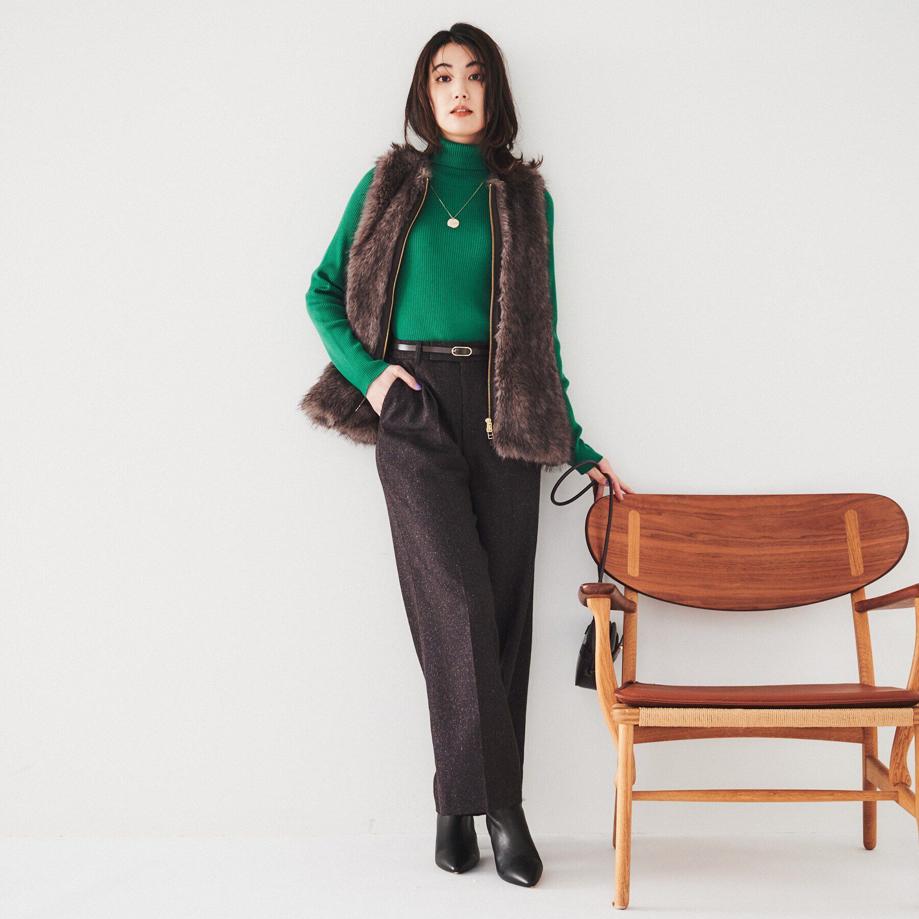 UNTITLED「ウール リブタートルネックプルオーバーニット」|ニット・セーター|