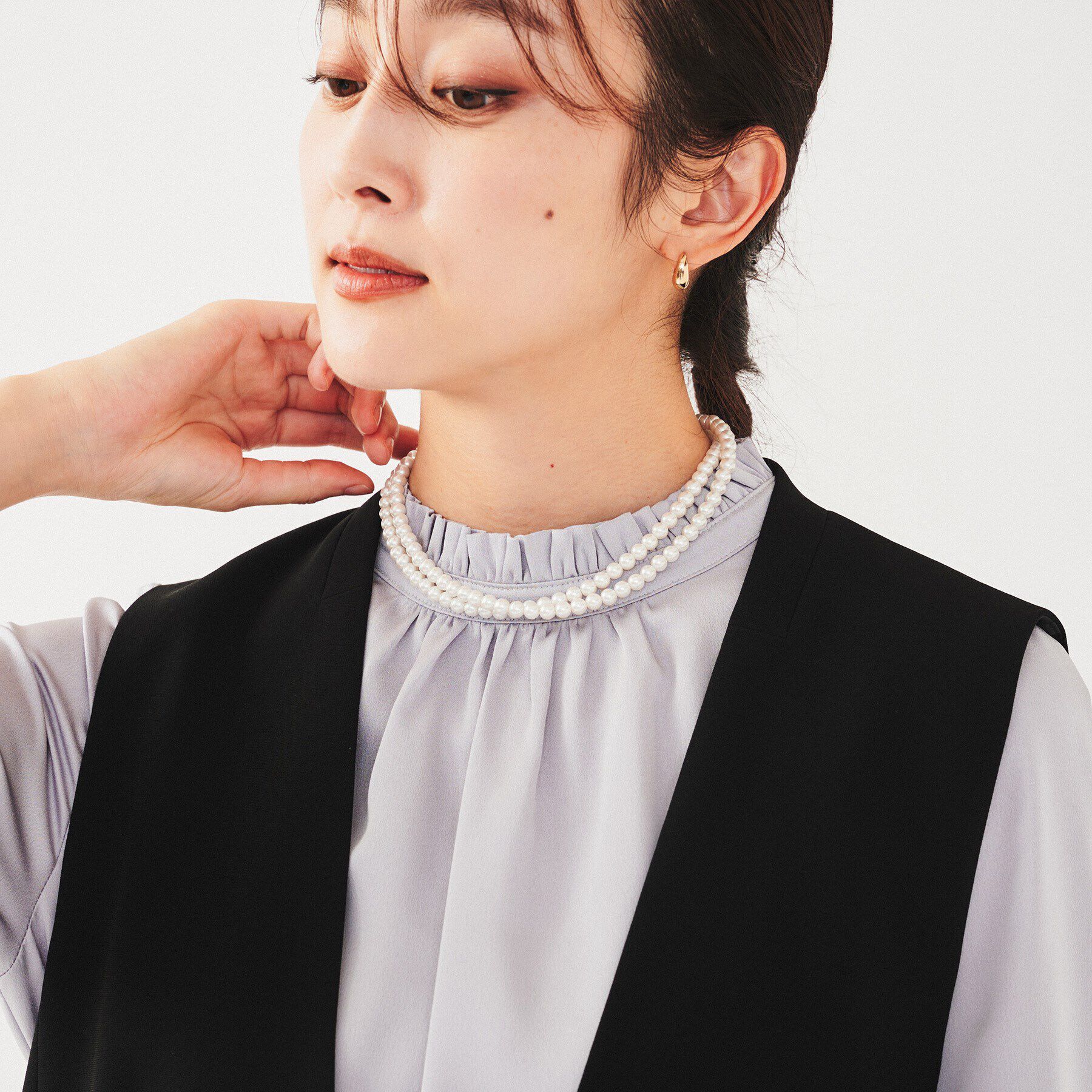 UNTITLED「【セレモニー】パール調フリークリップネックレス」|ネックレス|