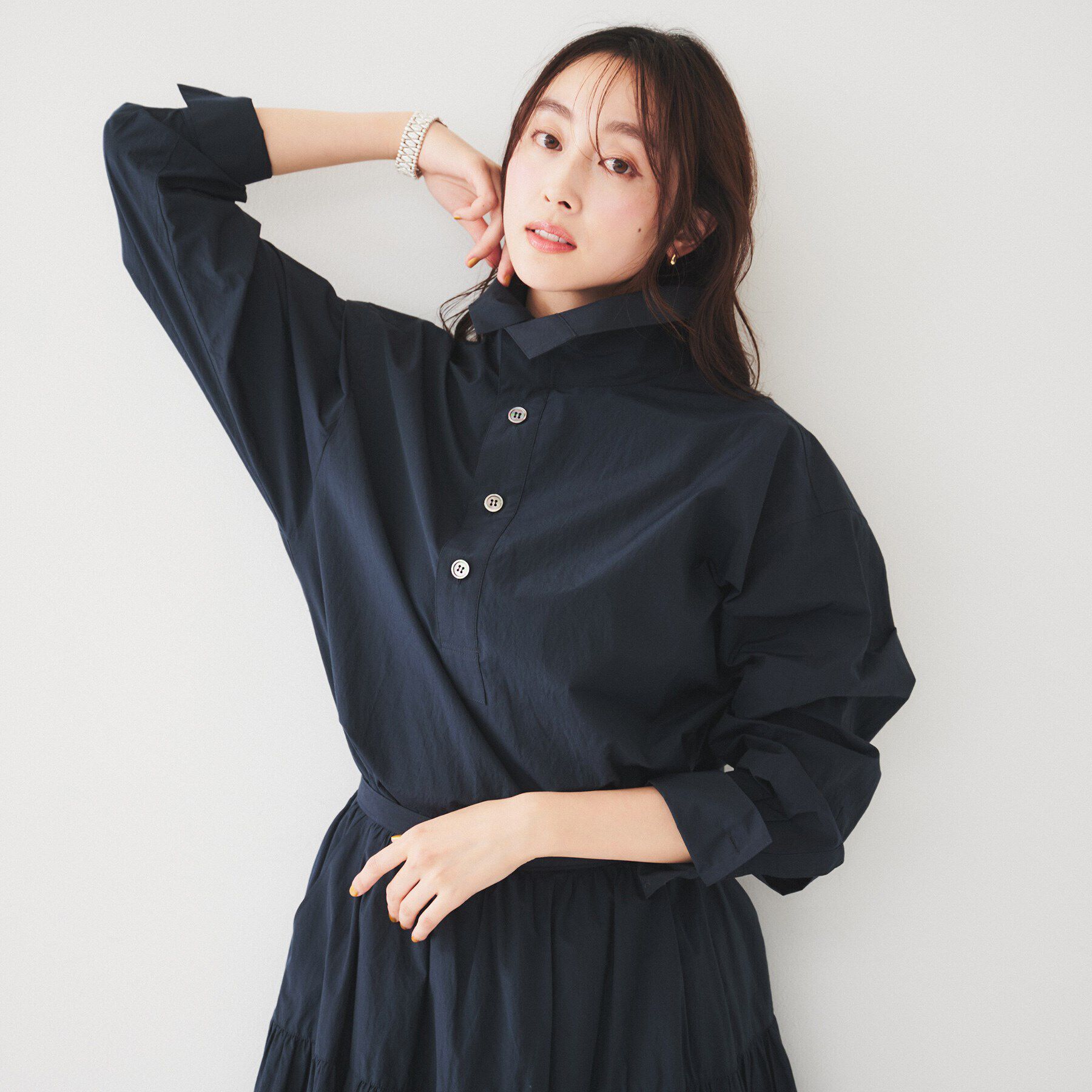 UNTITLED「【セットアップ可能/トレンド】ライトコットン プルオーバーシャツ」|シャツ・ブラウス|