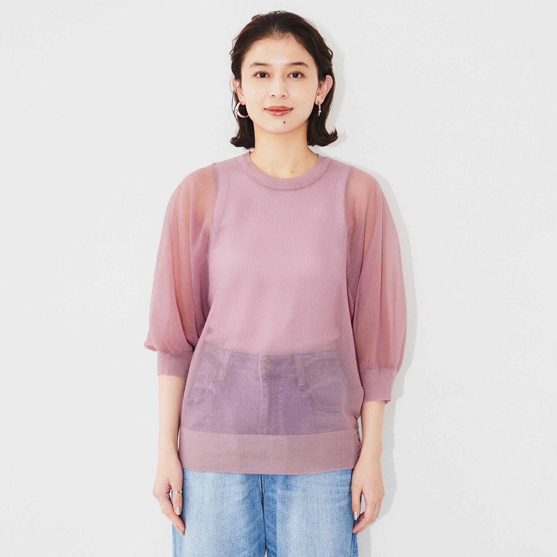 UNTITLED「【Munich】シアーパフスリーブプルオーバー」|Tシャツ・カットソー|