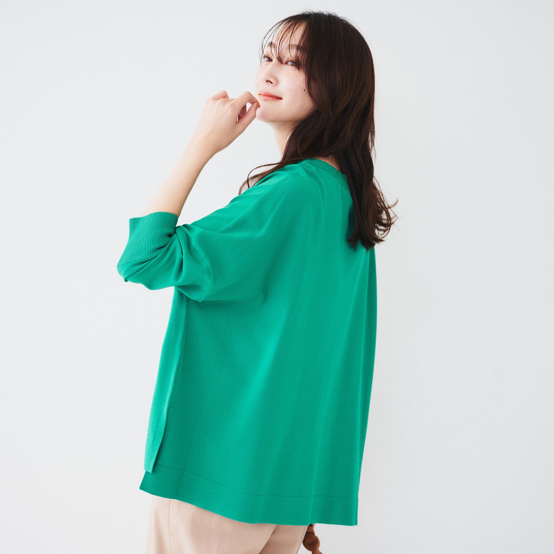 UNTITLED「【体型カバー/透けにくい】ワイドシルエットニット」|ニット・セーター|