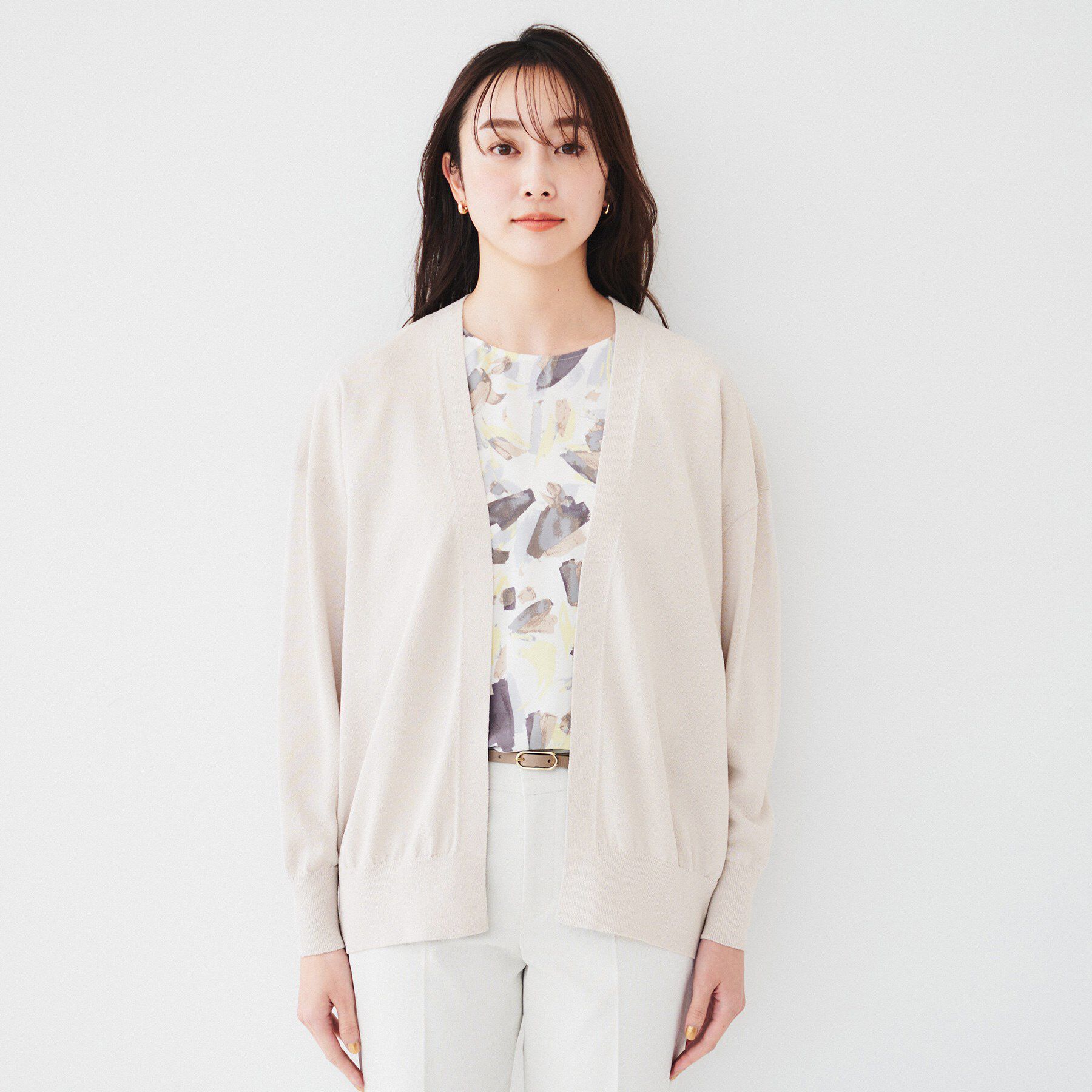 UNTITLED「【体型カバー/通勤/冷房対策】釦レスカーディガン」|カーディガン|