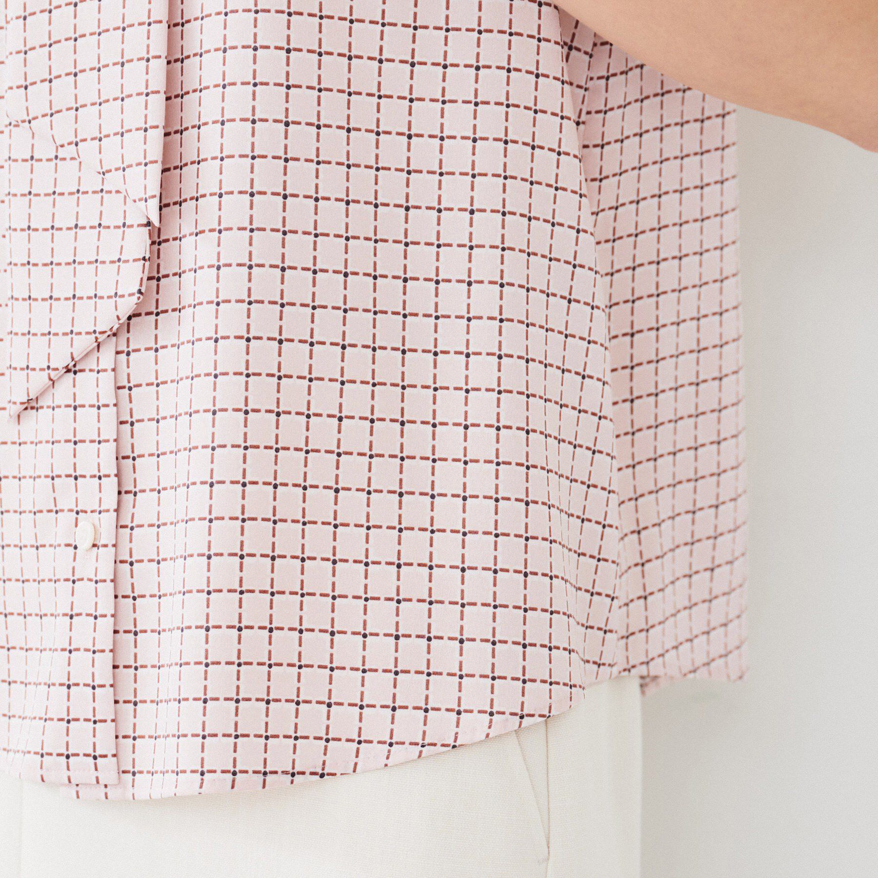 UNTITLED「【通勤/二の腕カバー】ジオメチェック ボウタイブラウス」|シャツ・ブラウス|