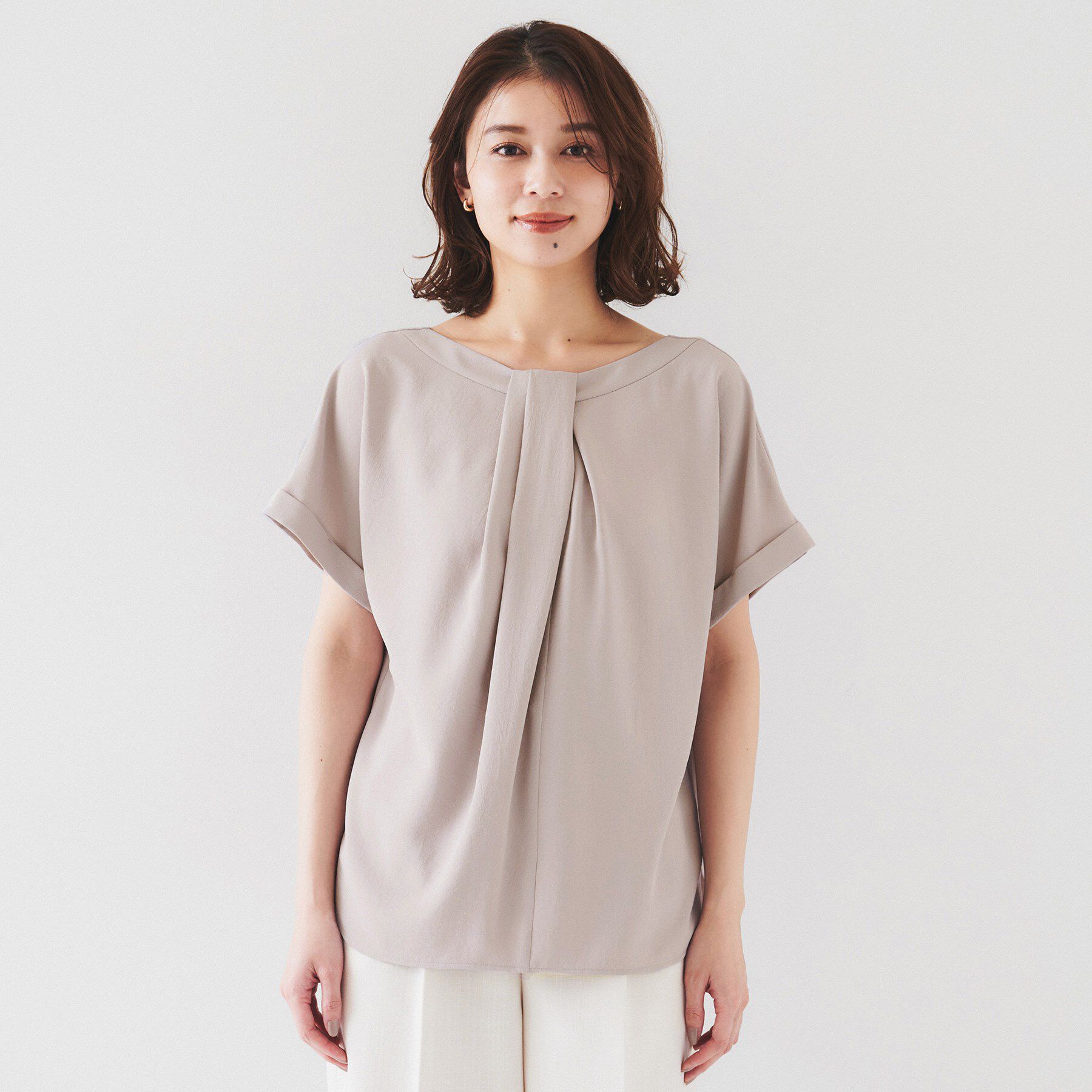 UNTITLED「【セットアップ可/接触冷感/イージーケア】リラクミスト　2WAYブラウス」|シャツ・ブラウス|