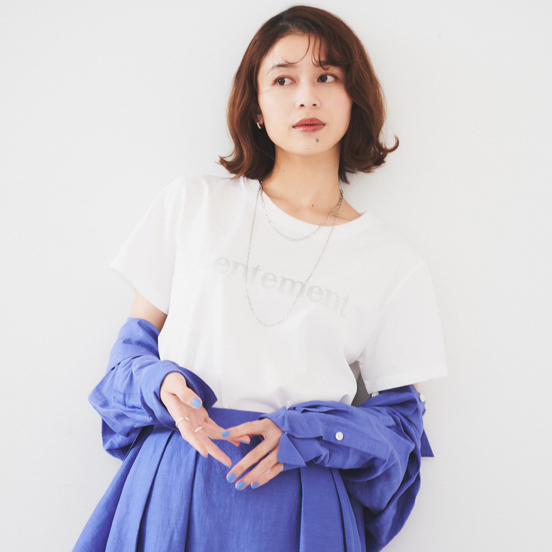 UNTITLED「【洗える/ロゴ】プリントジャージTシャツ」|Tシャツ・カットソー|オフホワイト(103