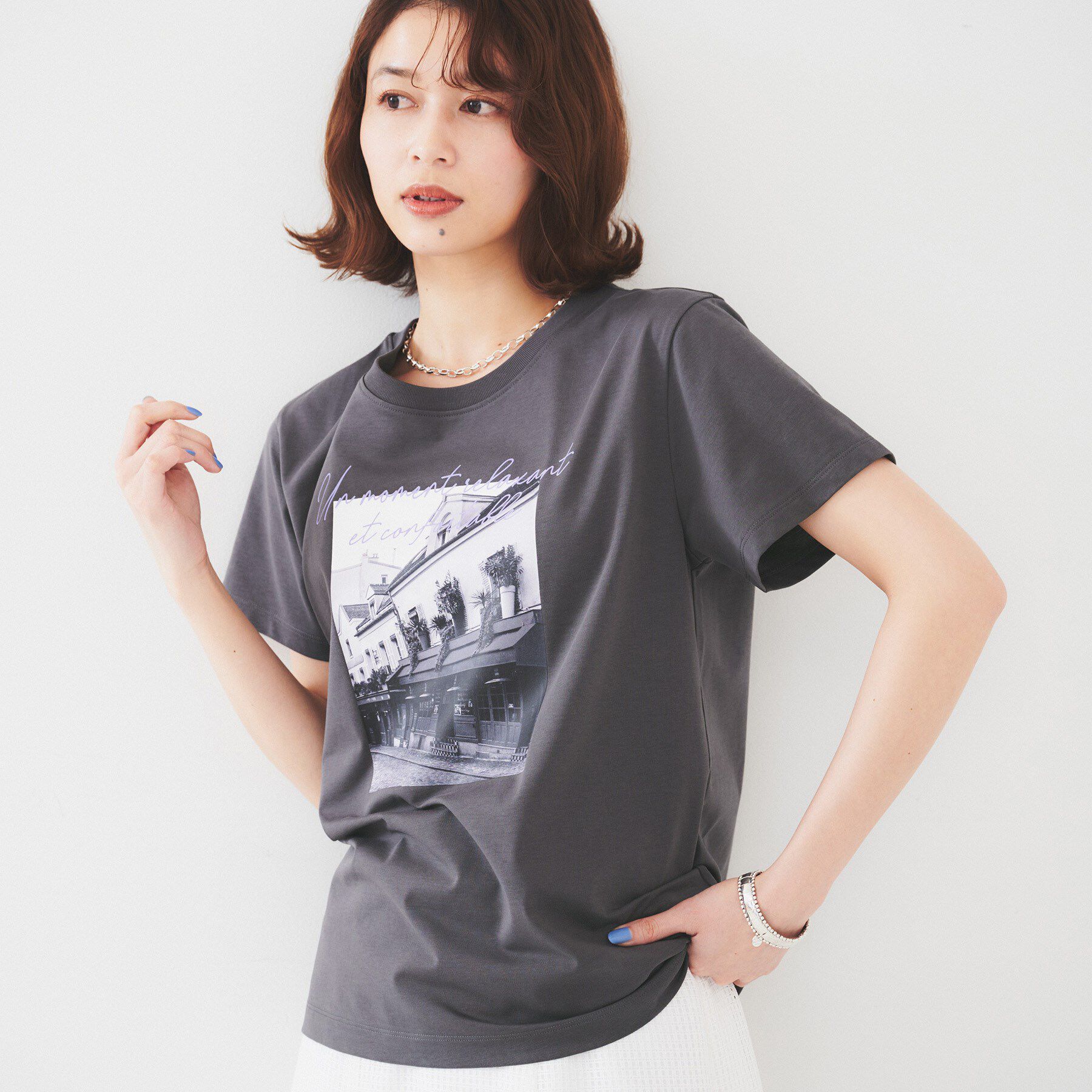 UNTITLED「【洗える/ロゴ】プリントジャージTシャツ」|Tシャツ・カットソー|