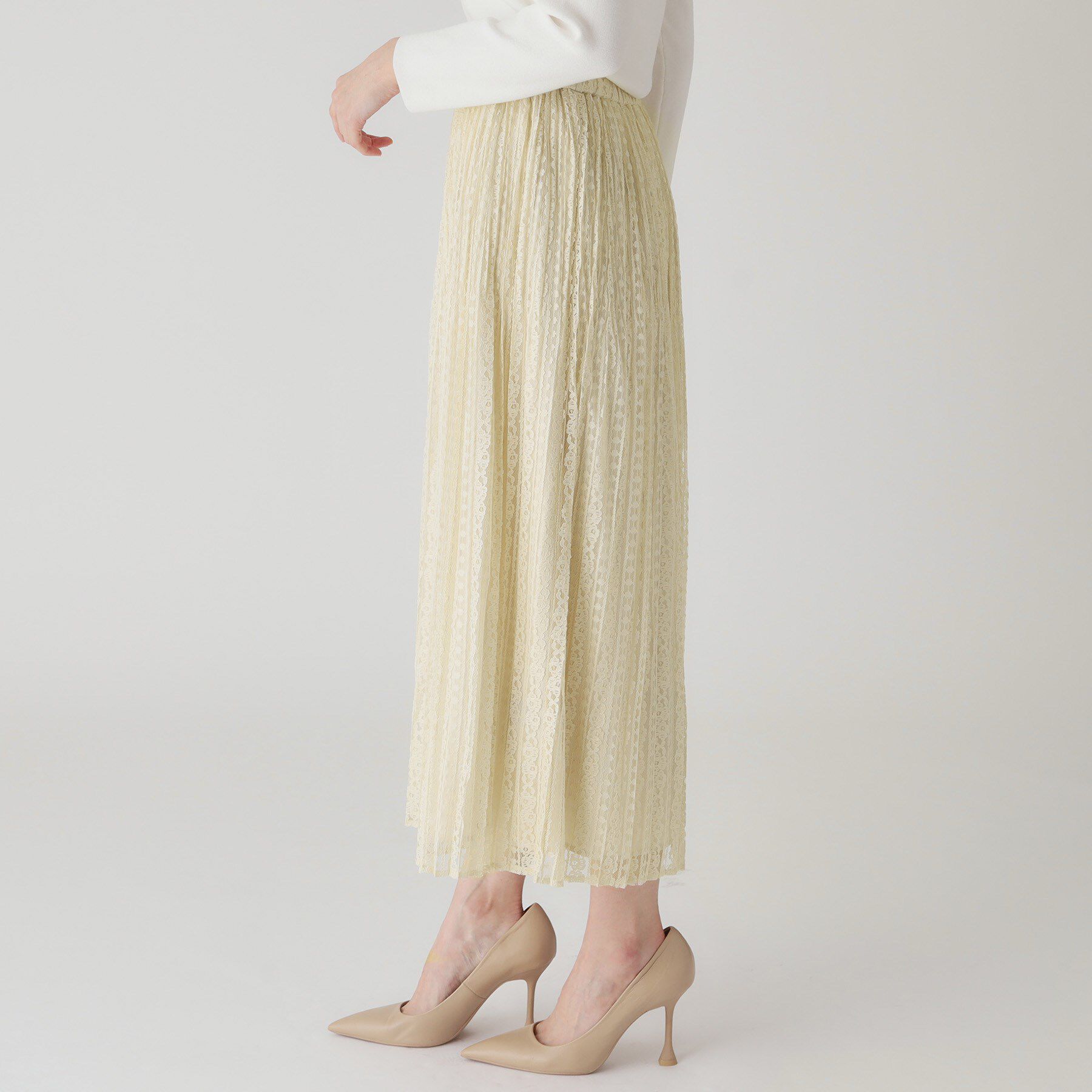 COUP DE CHANCE「【洗える】レース素材プリーツスカート」|スカート|