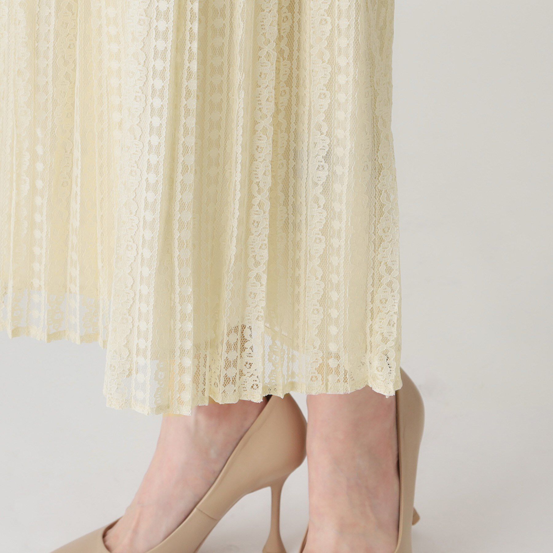 COUP DE CHANCE「【洗える】レース素材プリーツスカート」|スカート|