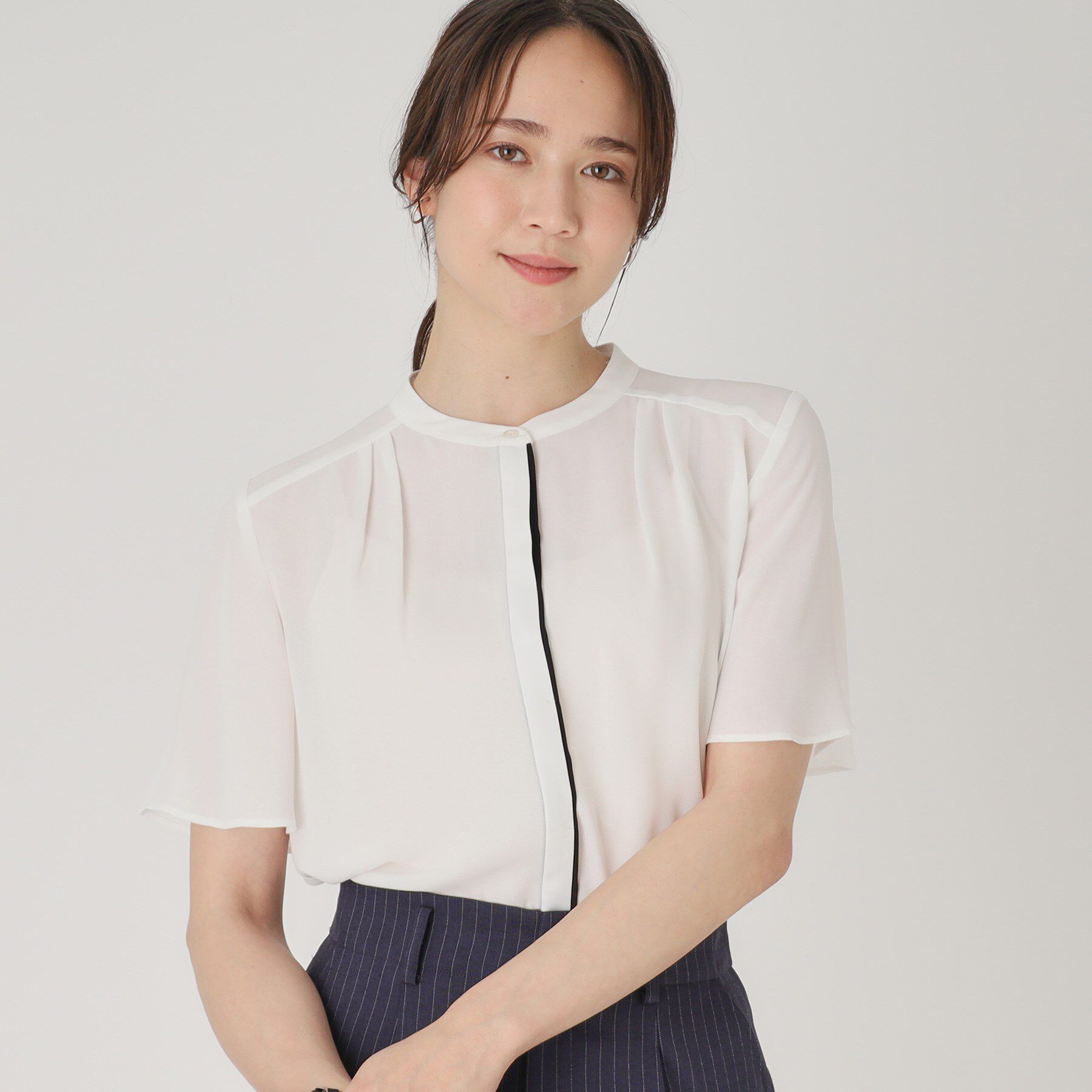 COUP DE CHANCE「【洗える】配色デザインのブラウス」|シャツ・ブラウス|