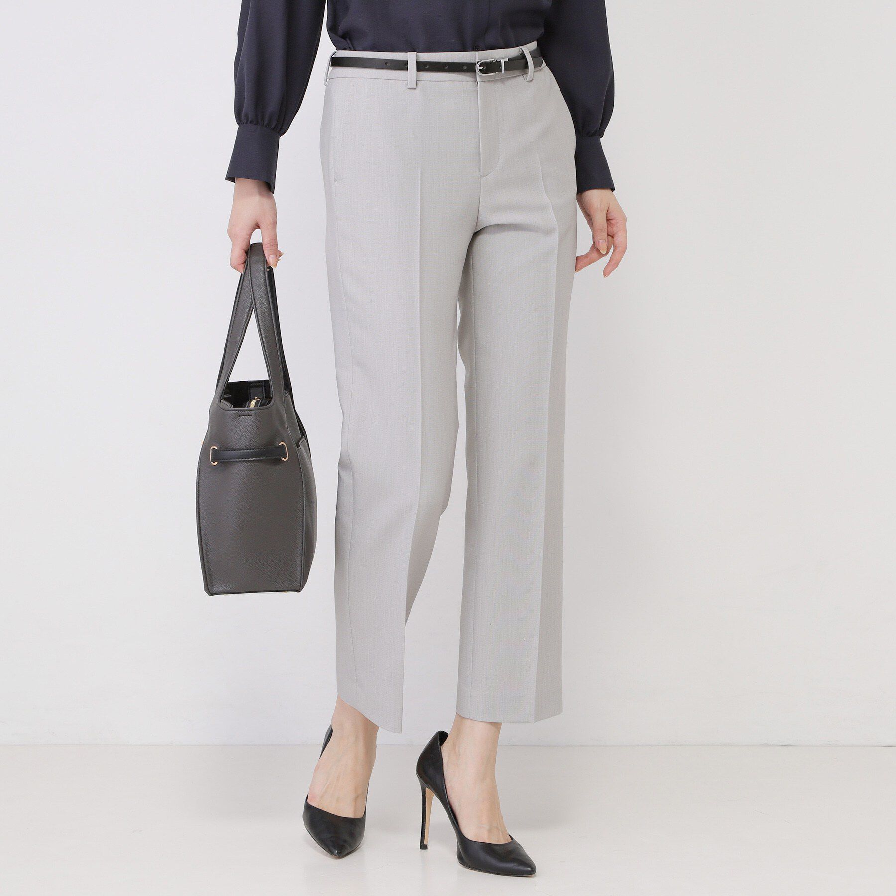 COUP DE CHANCE「【手洗い可／日本製／スーツ可】センタープレス入りストレートパンツ」|その他|ライトグレー(011