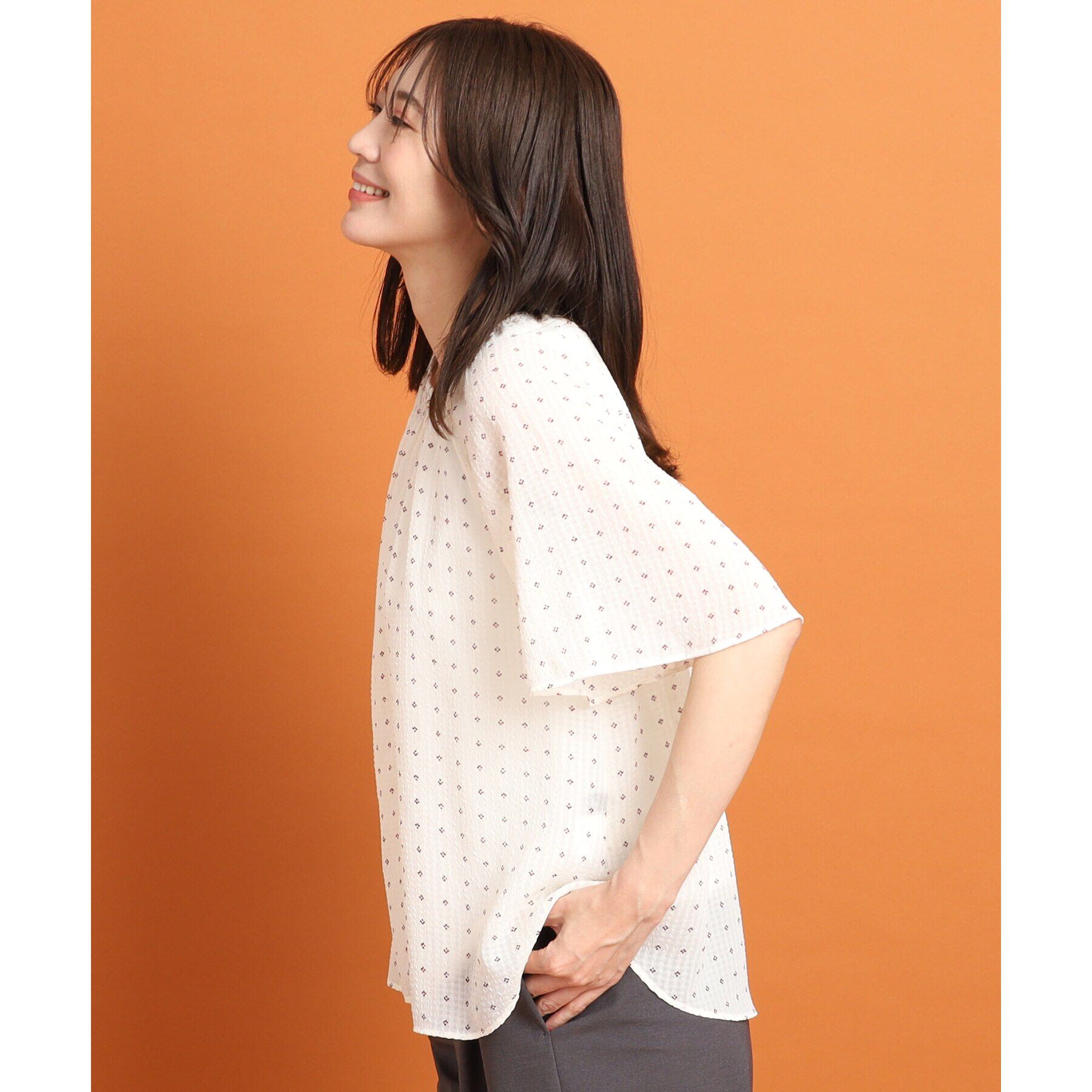 Reflect「【手洗い可】サッカープリントブラウス」|その他|