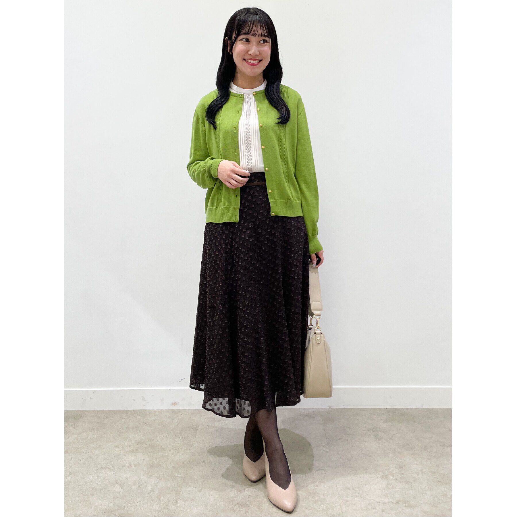 Reflect「【手洗い可】シアードットフレアスカート」|スカート|