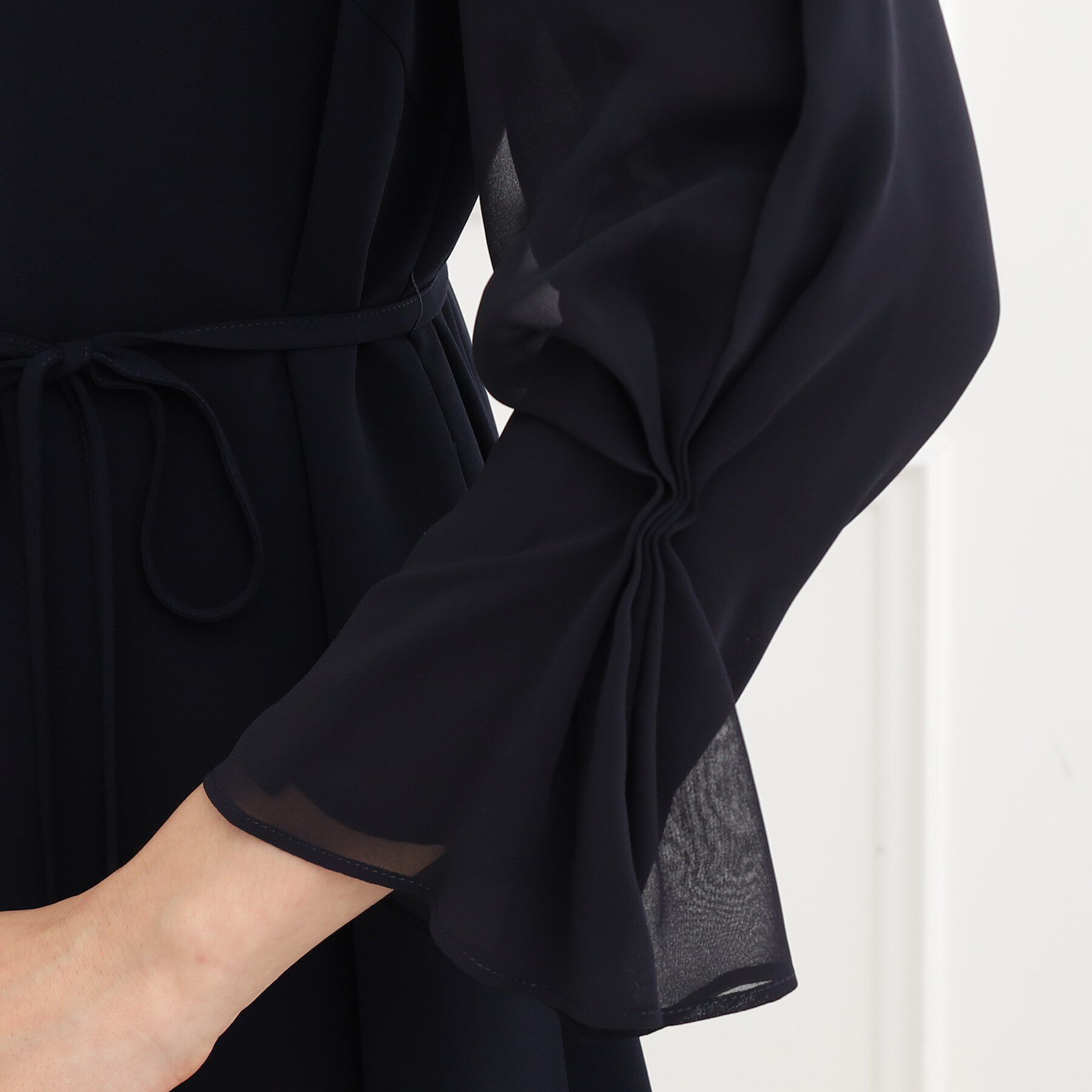 Reflect「【夏SALE／フォーマル/洗える】スリーブデザインジョーゼットワンピース」|ワンピース|