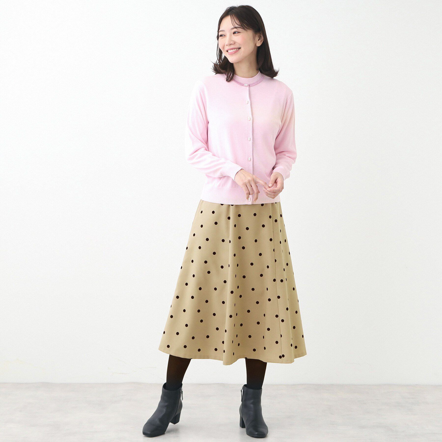 Reflect「ドットプリントフレアスカート」|スカート|