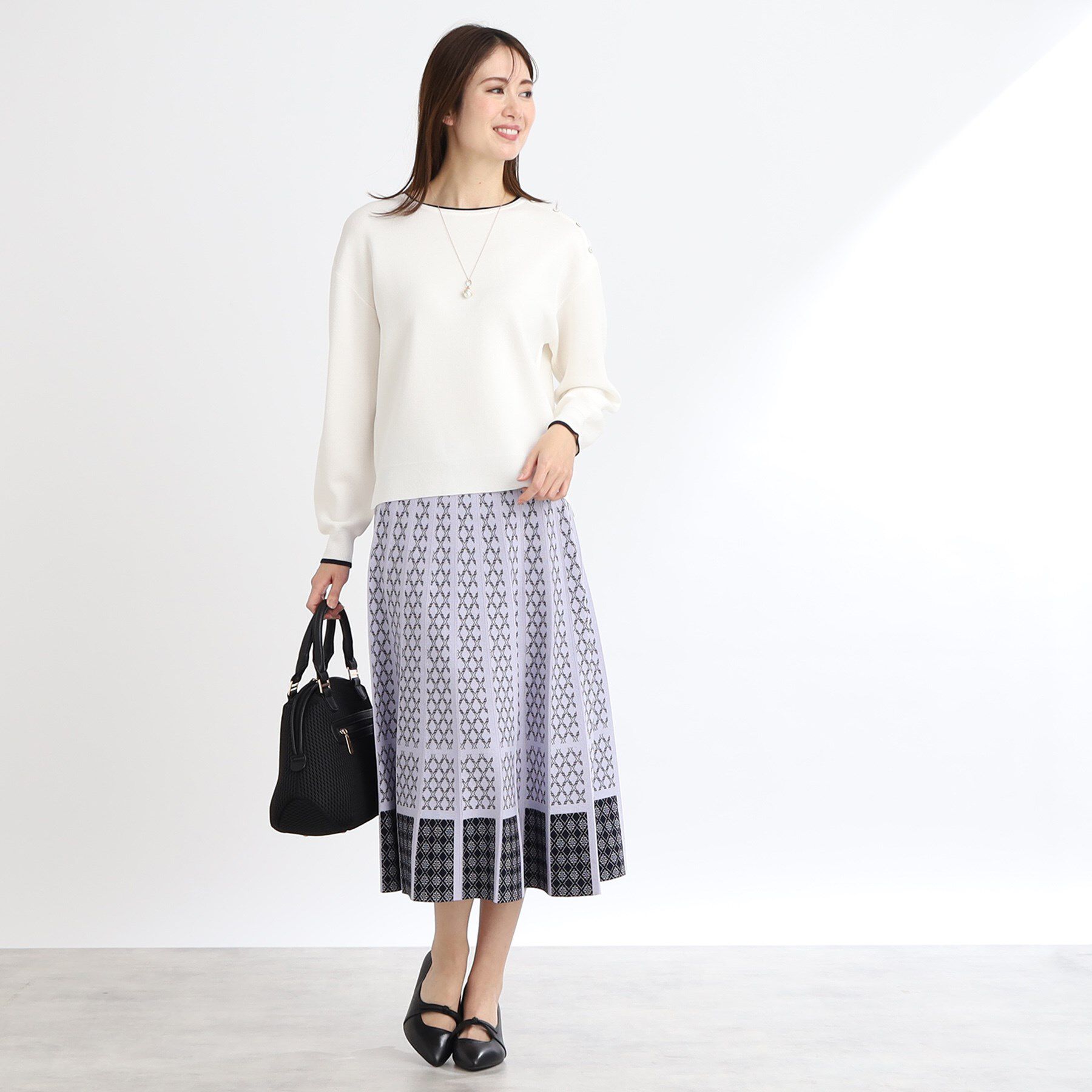 Reflect「【WEB限定カラーあり／ウエスト紐調節／セットアップ可】ジャカードスカート」|スカート|