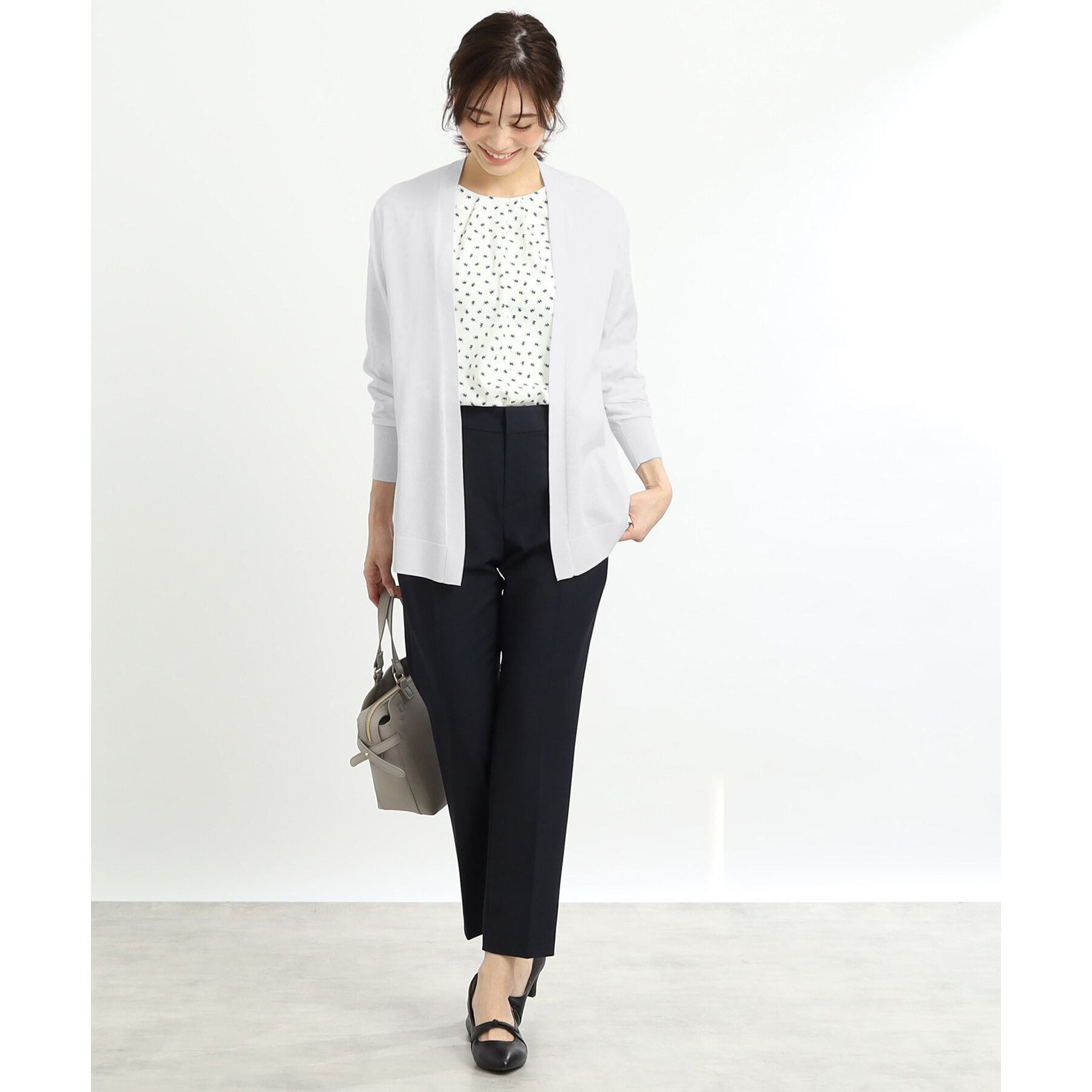 Reflect「【夏SALE／単品使いもできる】プリントブラウス着流しカーディガンニット」|カーディガン|