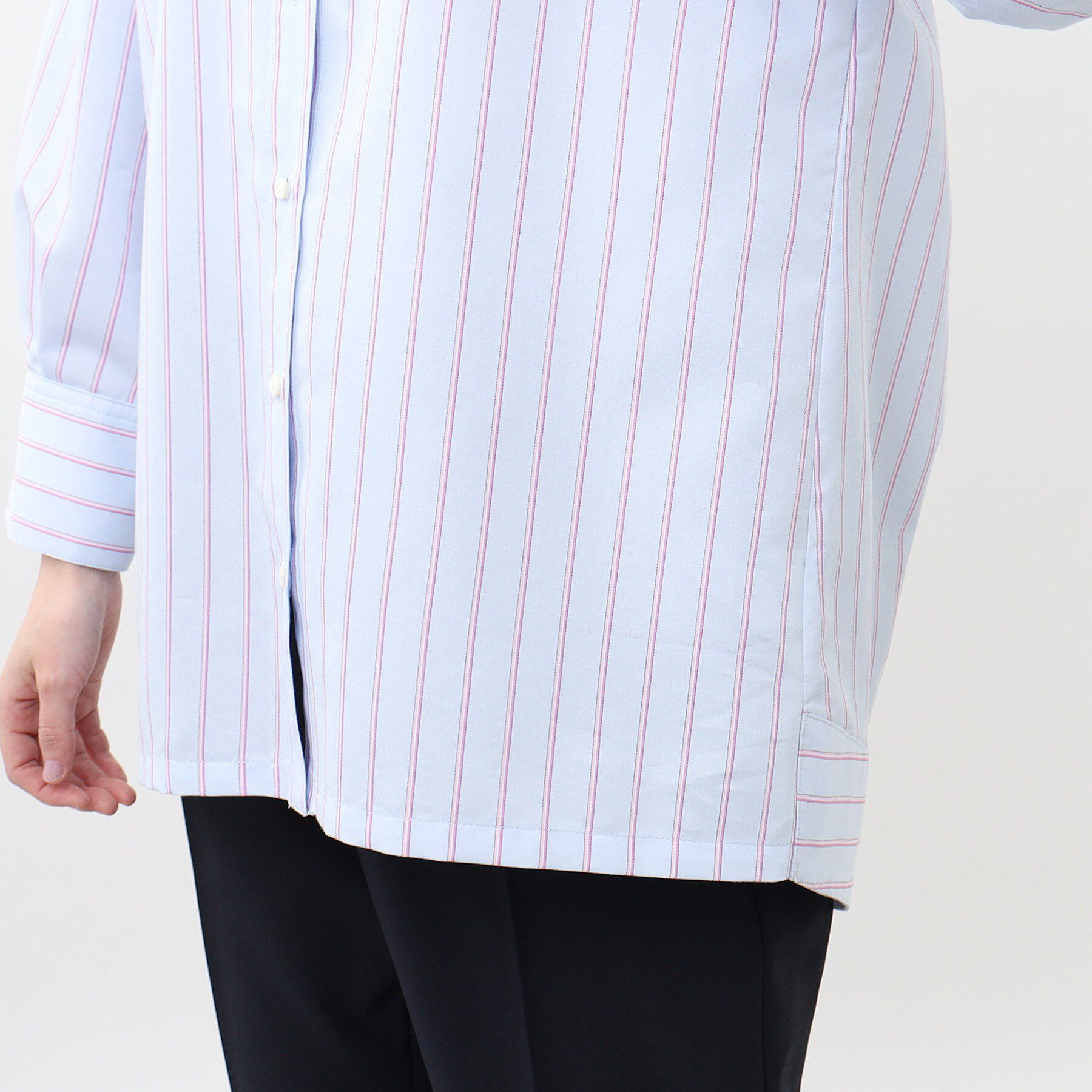 Reflect「【夏SALE／接触冷感／洗える】ストライプコクーンシルエットシャツ」|シャツ・ブラウス|