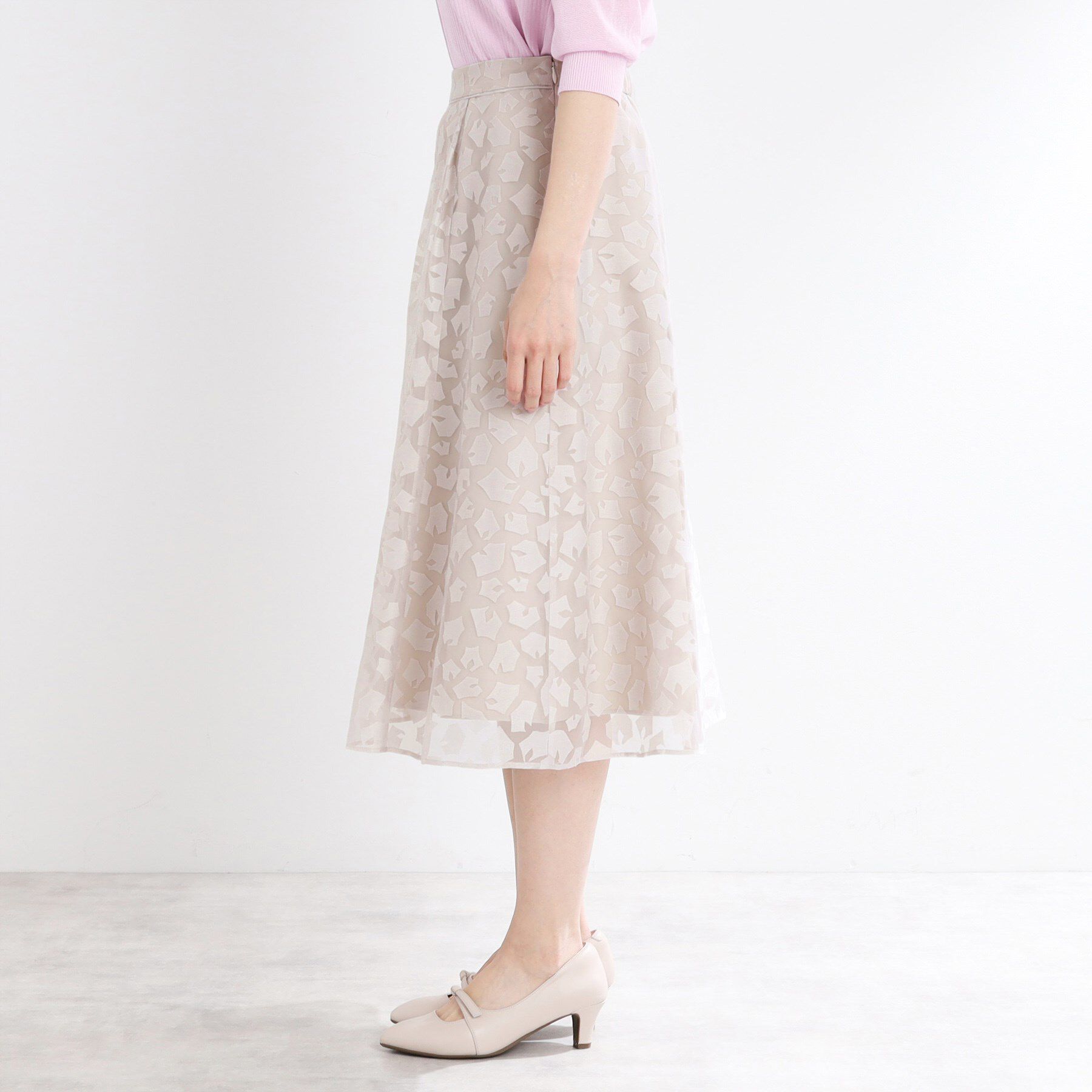 Reflect「【手洗い可】幾何柄オパールフレアスカート」|スカート|