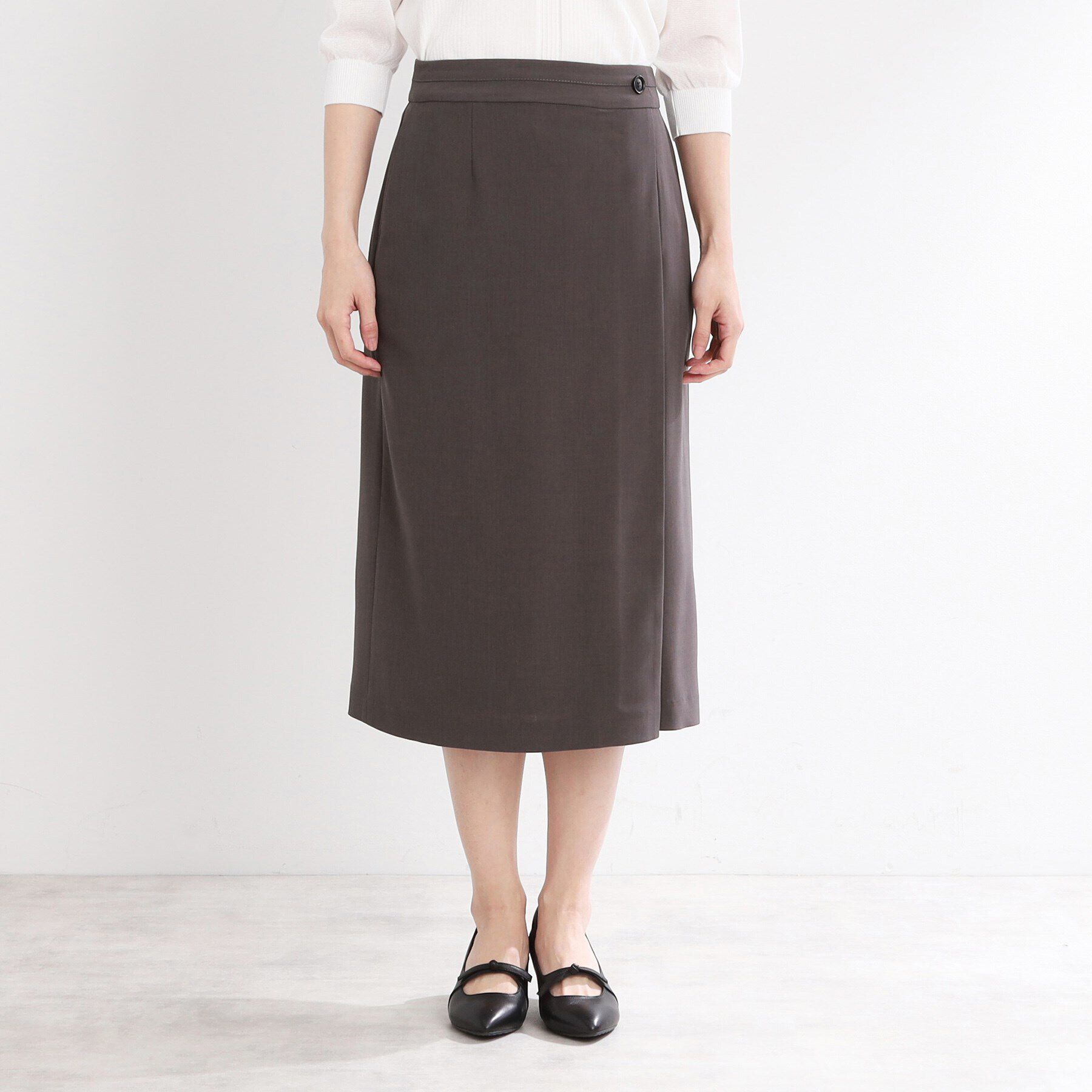 Reflect「【UVカット／洗える／セットアップ可】ラップ風ナロースカート」|スカート|