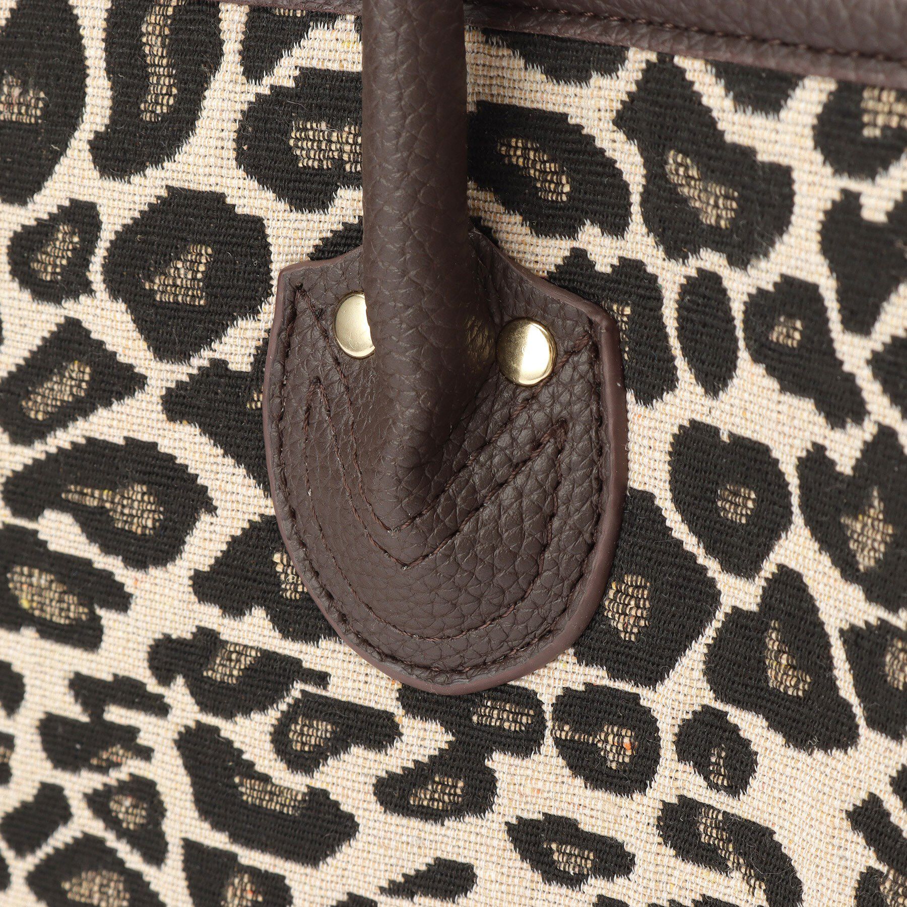 Reflect「【しっかり収納／ショルダー付き】レオパードジャカードバッグ」|トートバッグ|