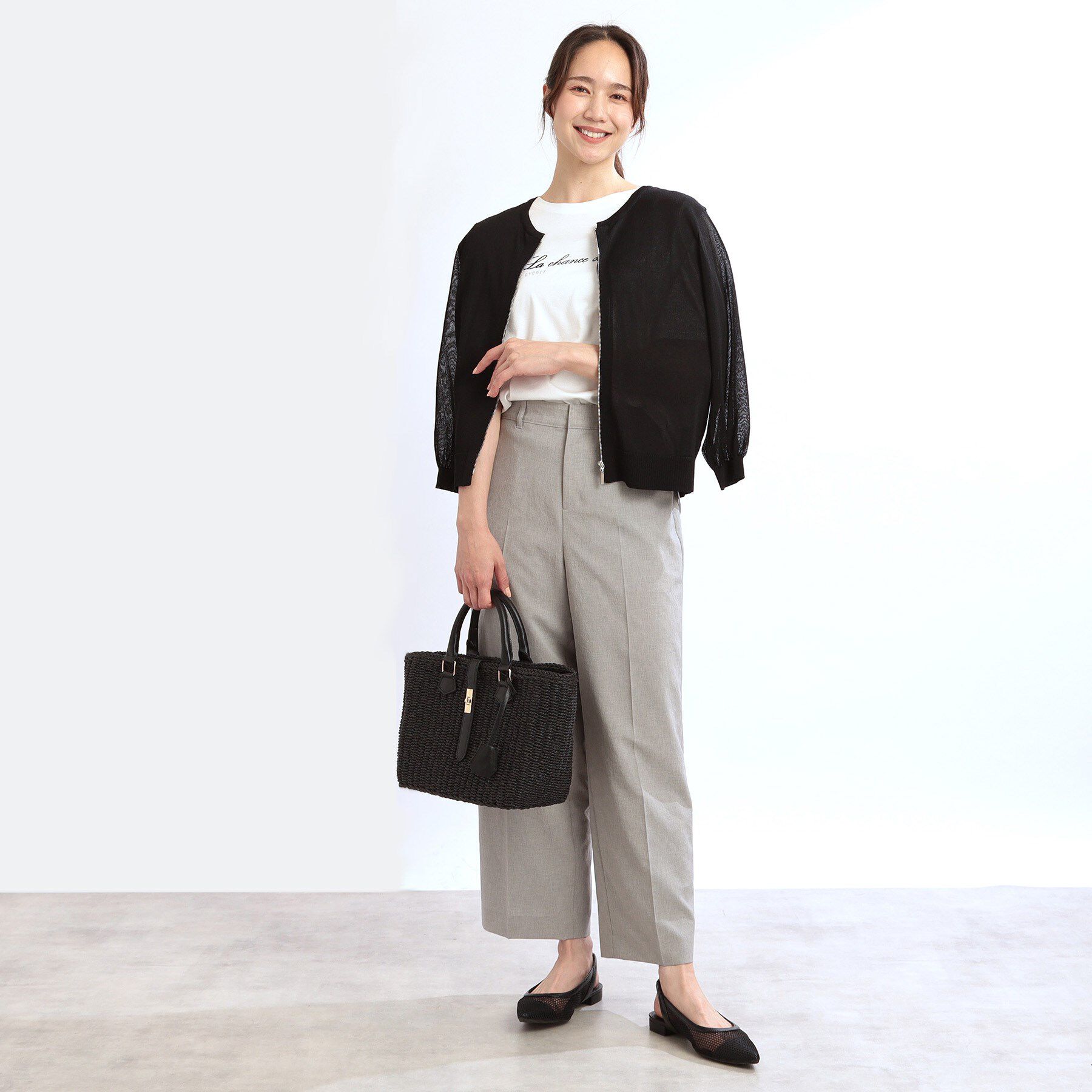 Reflect「【手洗い可】ジップアップニットカーディガン」|カーディガン|