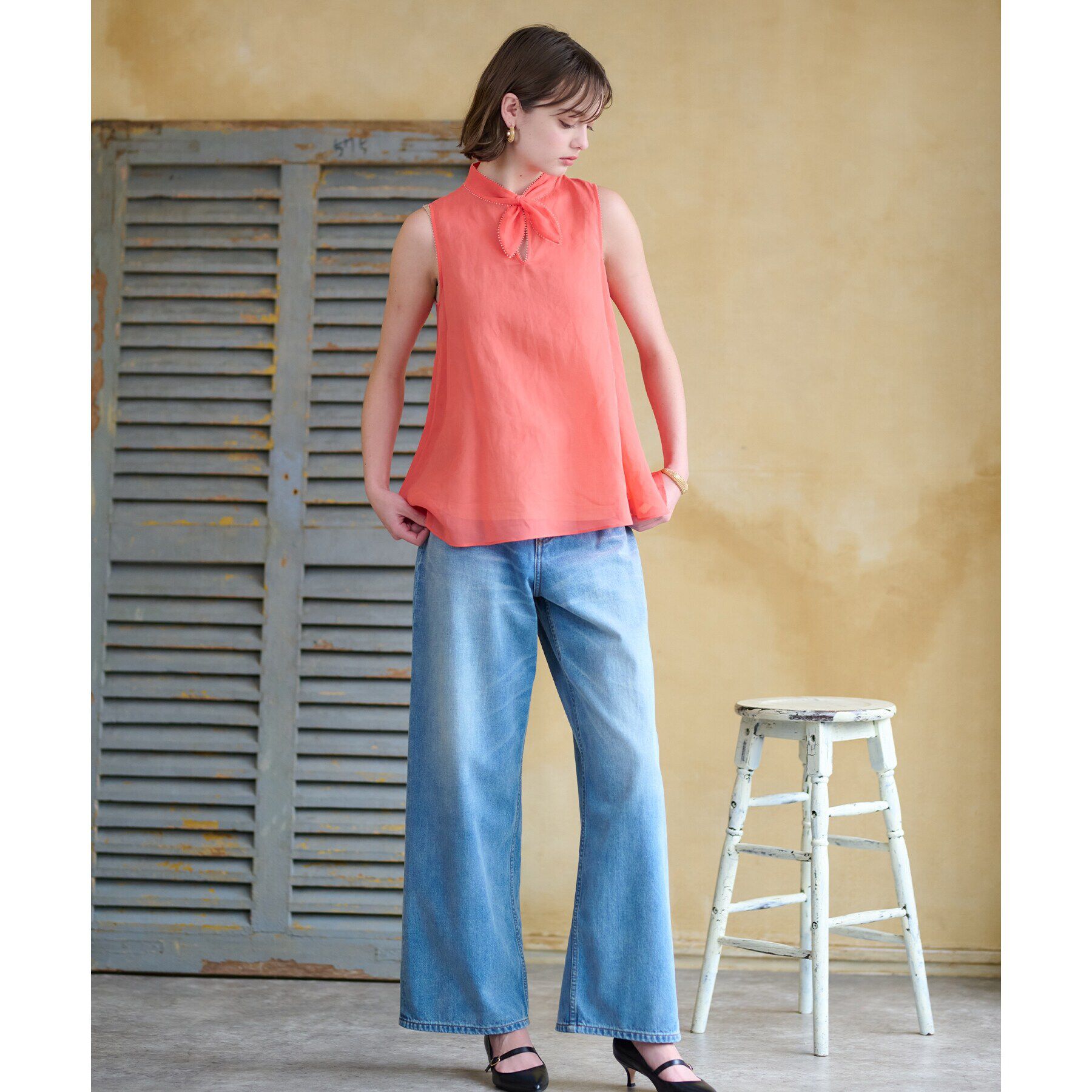 DRESSTERIOR「シアーリボンアーカイブブラウス」|シャツ・ブラウス|