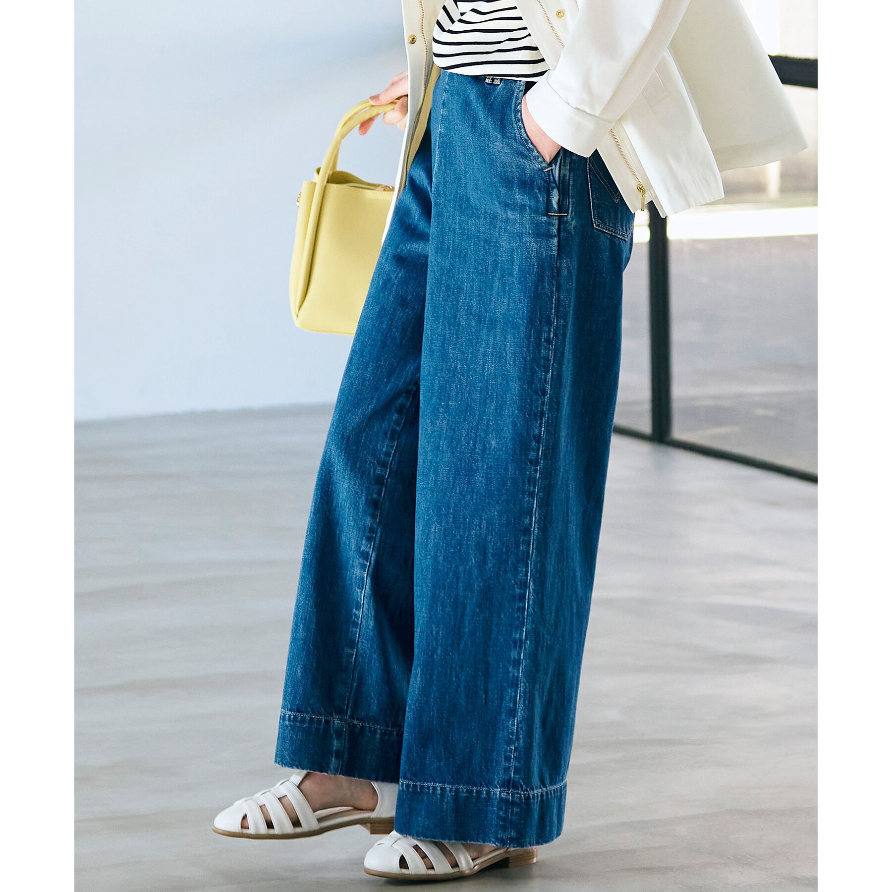 grove「【別注】Wrangler バギーパンツ」|デニム|ブルー(092)