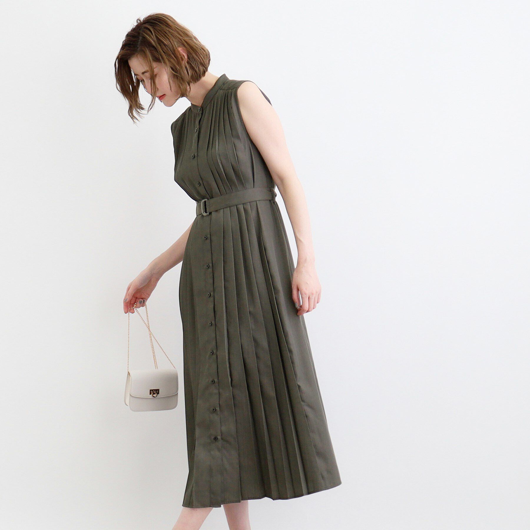 grove「シャンブレープリーツワンピース」|ワンピース|