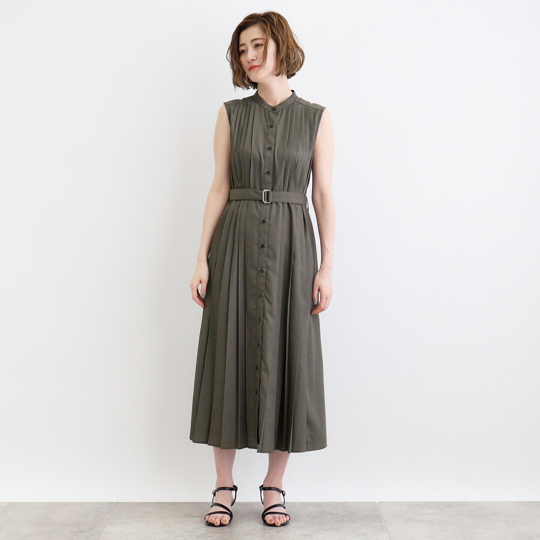 grove「シャンブレープリーツワンピース」|ワンピース|