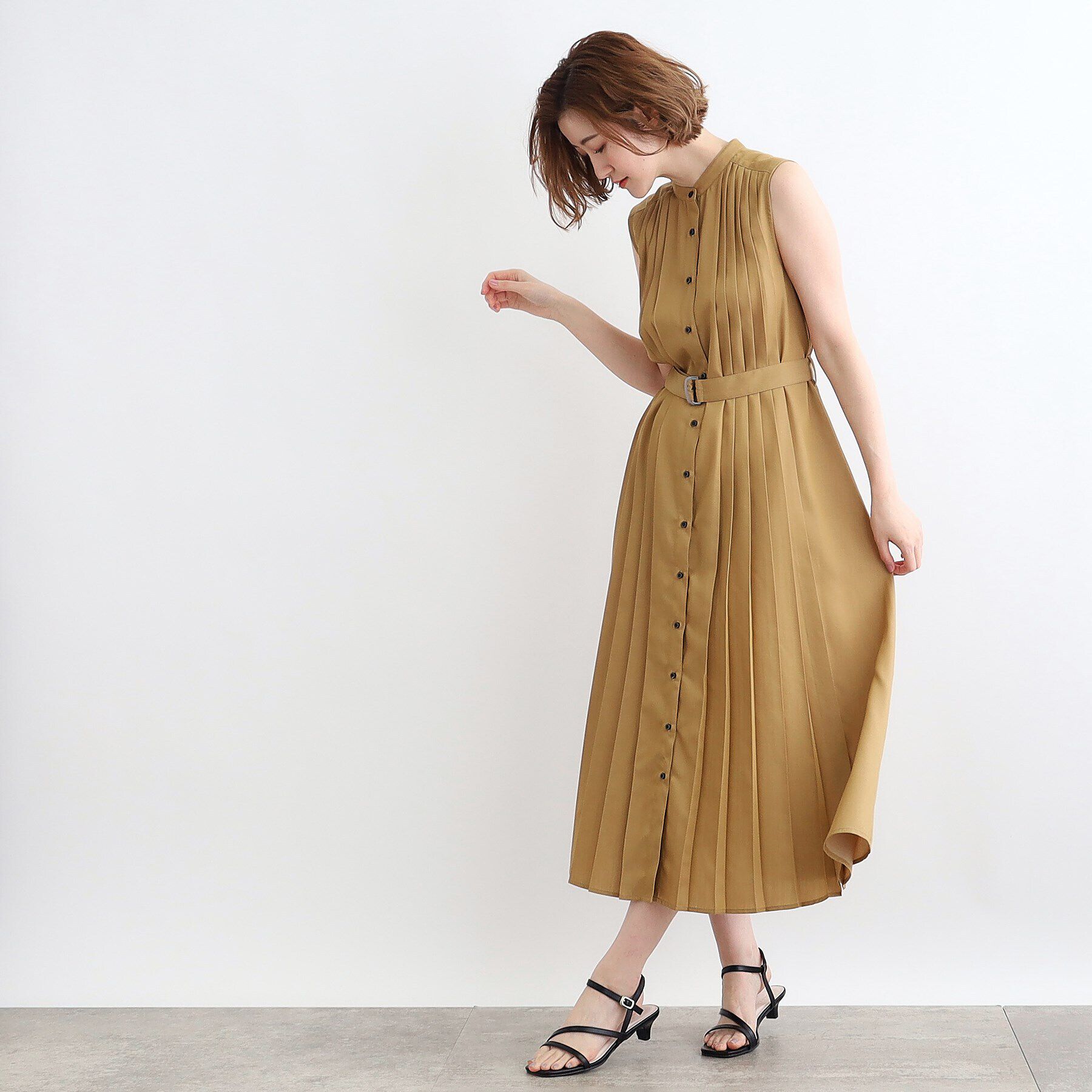 grove「シャンブレープリーツワンピース」|ワンピース|