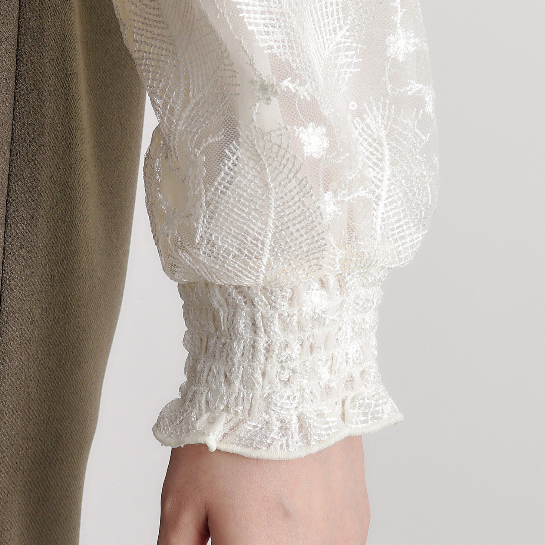 grove「袖スパンコールチュールコンビワンピース」|ワンピース|