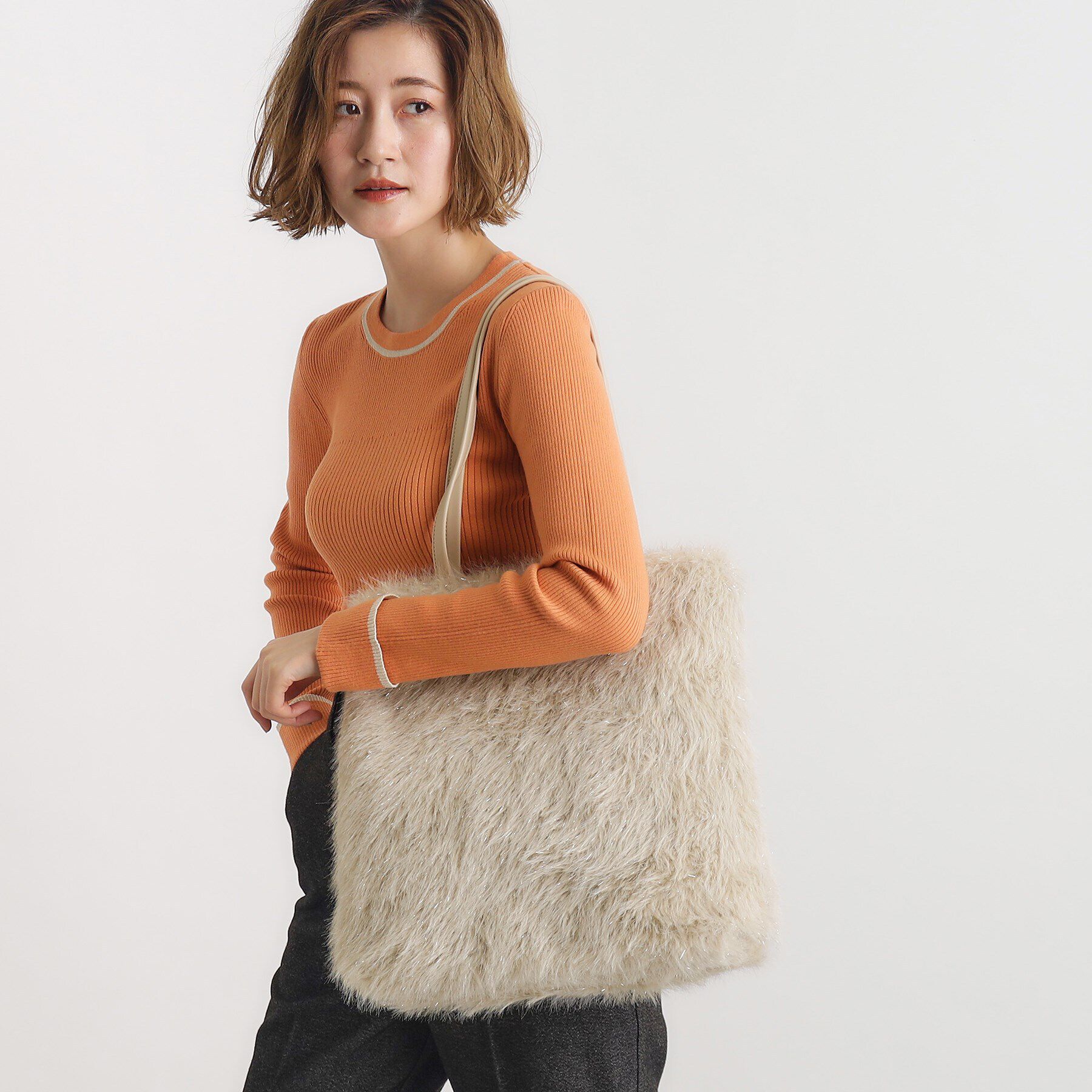 grove「ラメロングエコファートート」|トートバッグ|