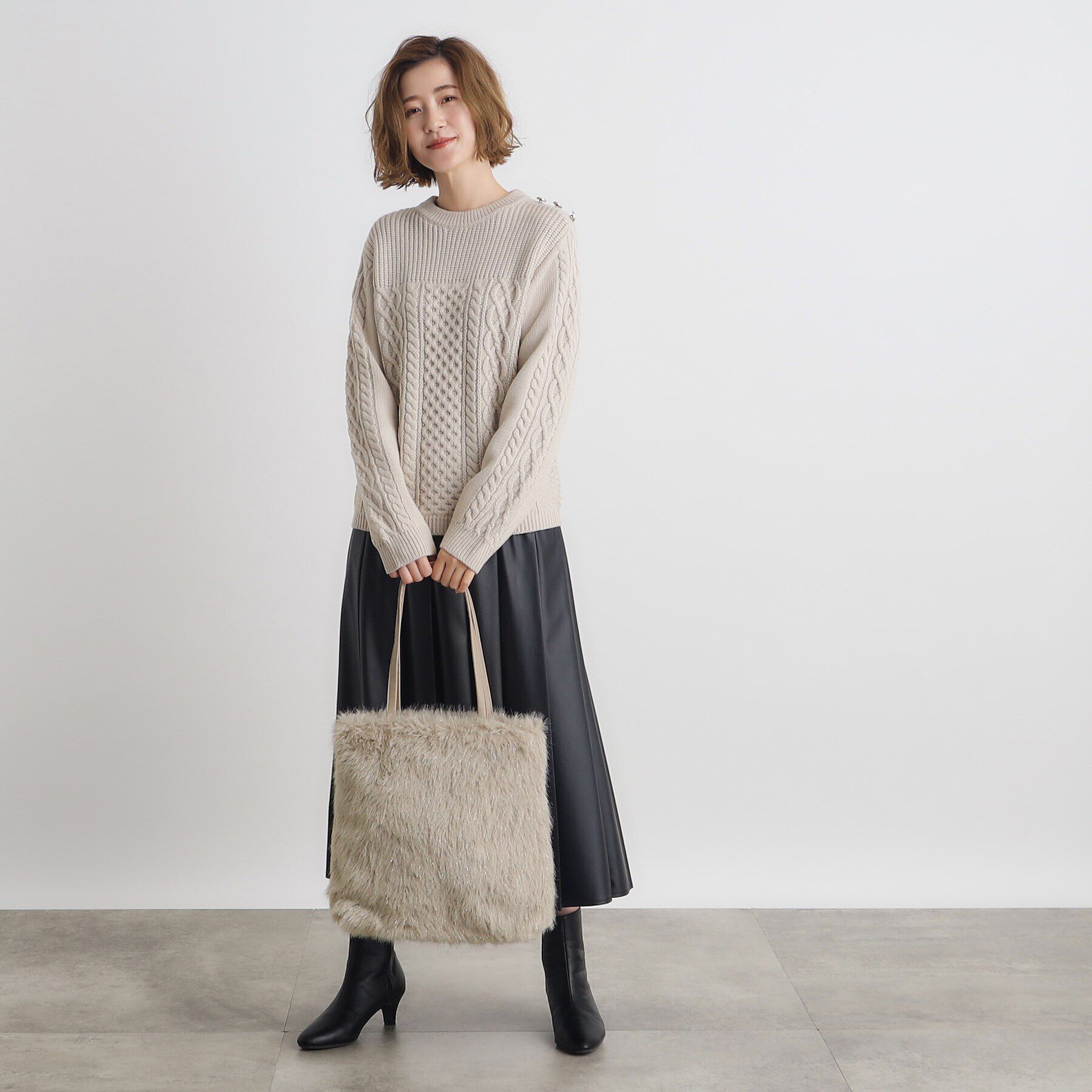 grove「ラメロングエコファートート」|トートバッグ|