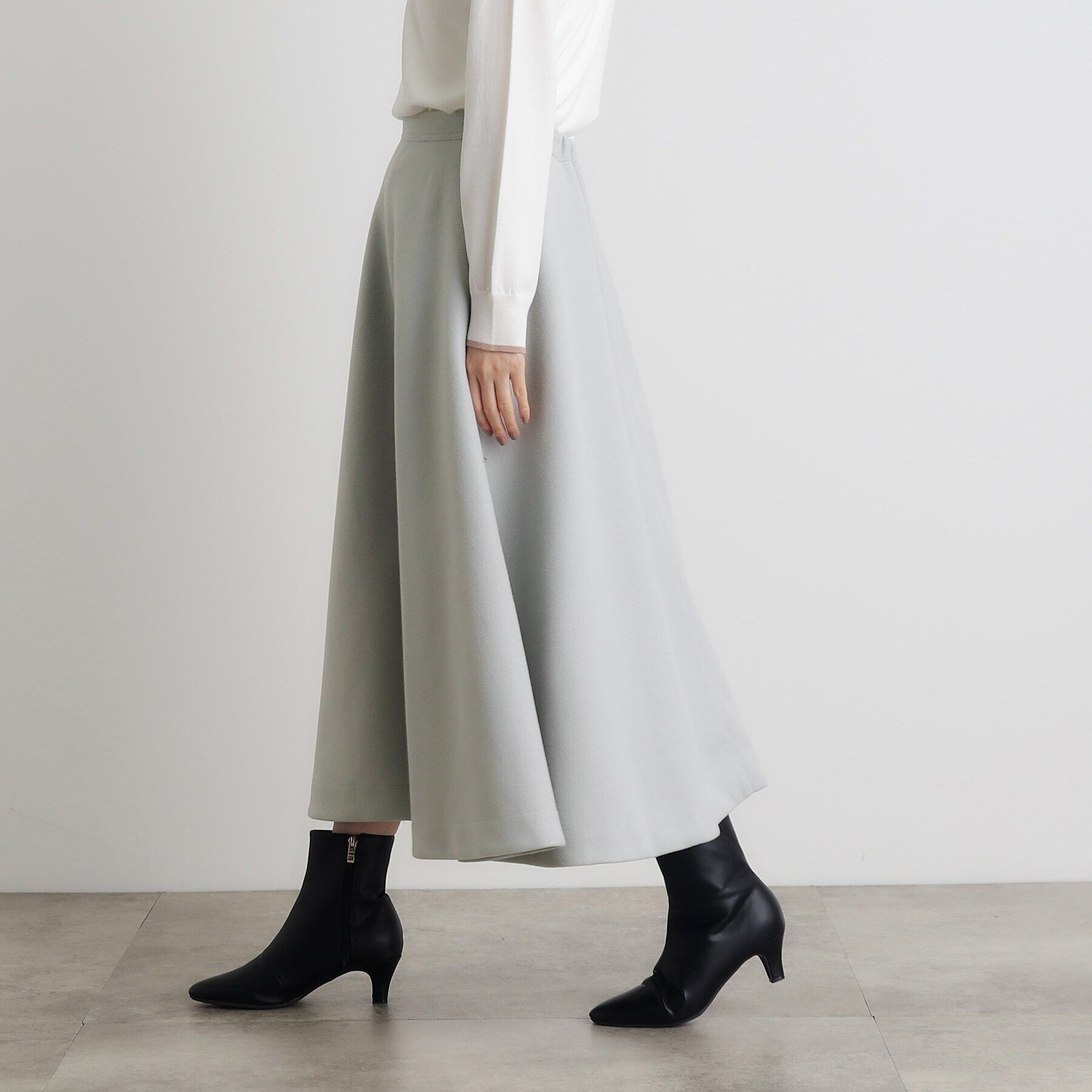 grove「ジャージメルトンフレアスカート」|スカート|