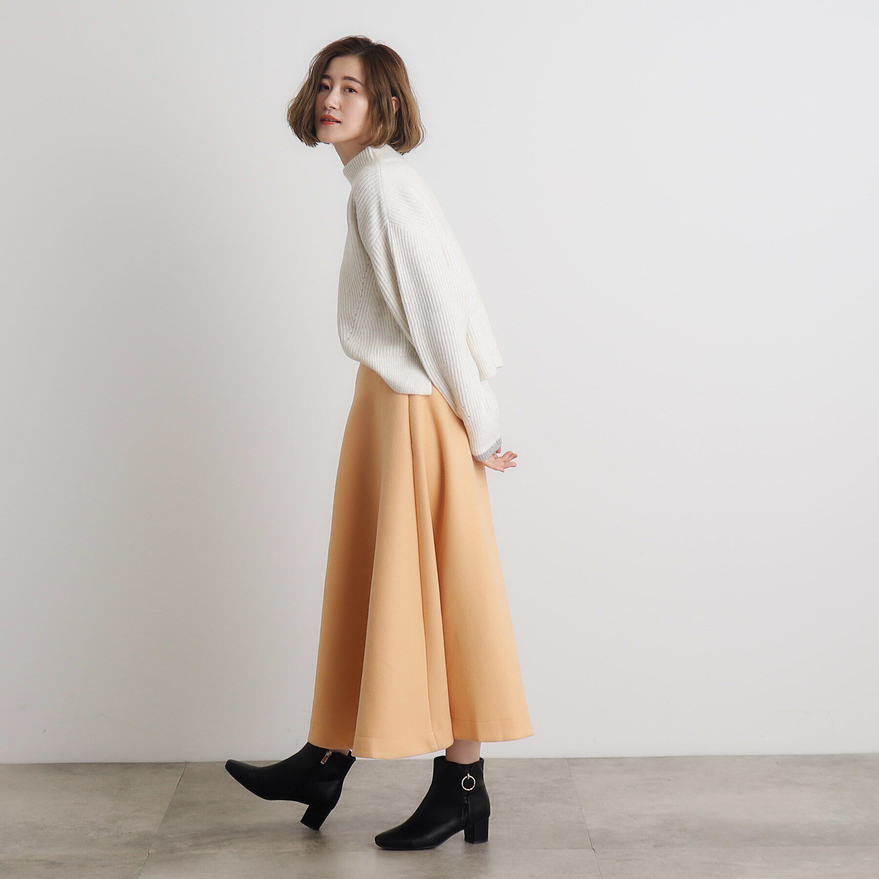 grove「ジャージメルトンフレアスカート」|スカート|