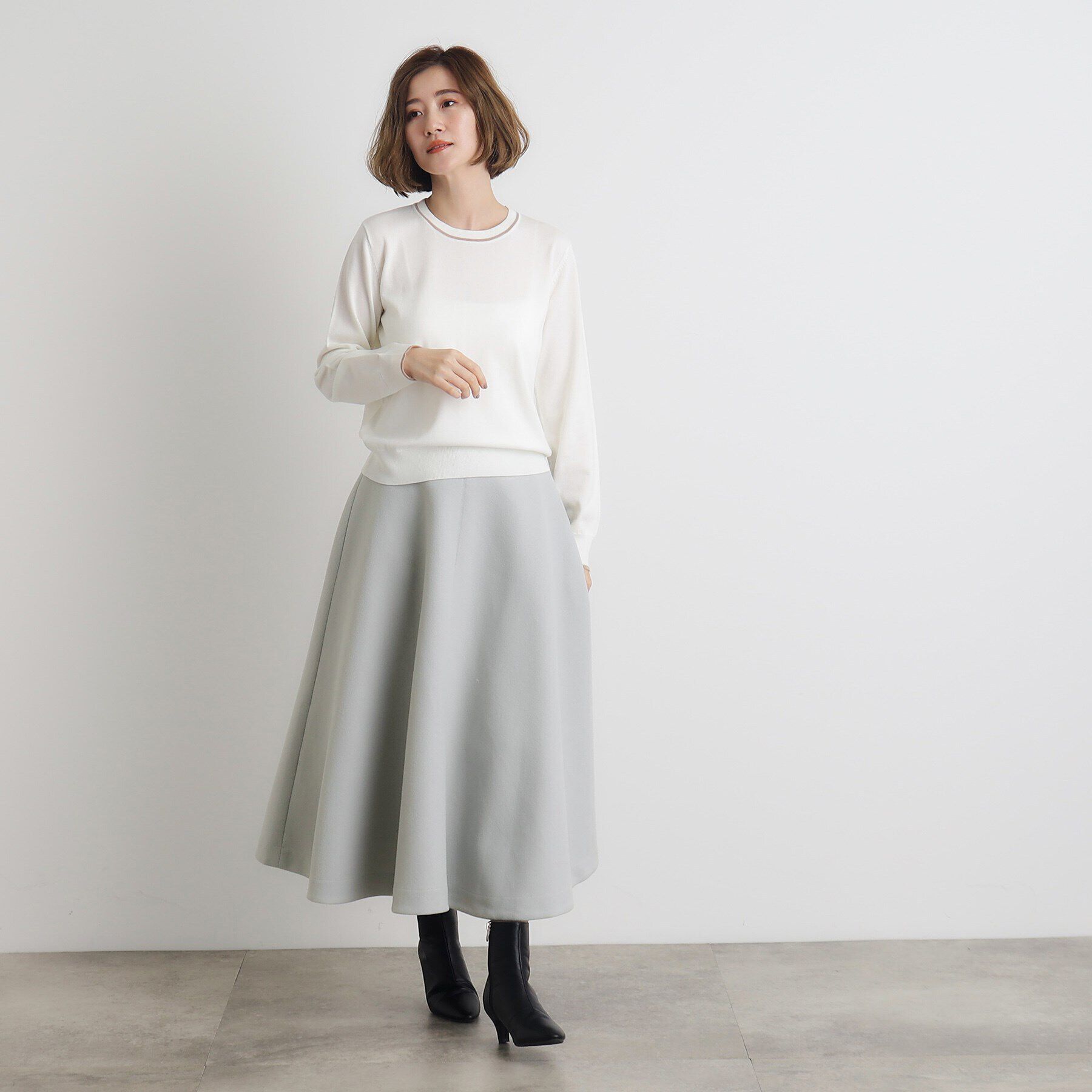 grove「ジャージメルトンフレアスカート」|スカート|