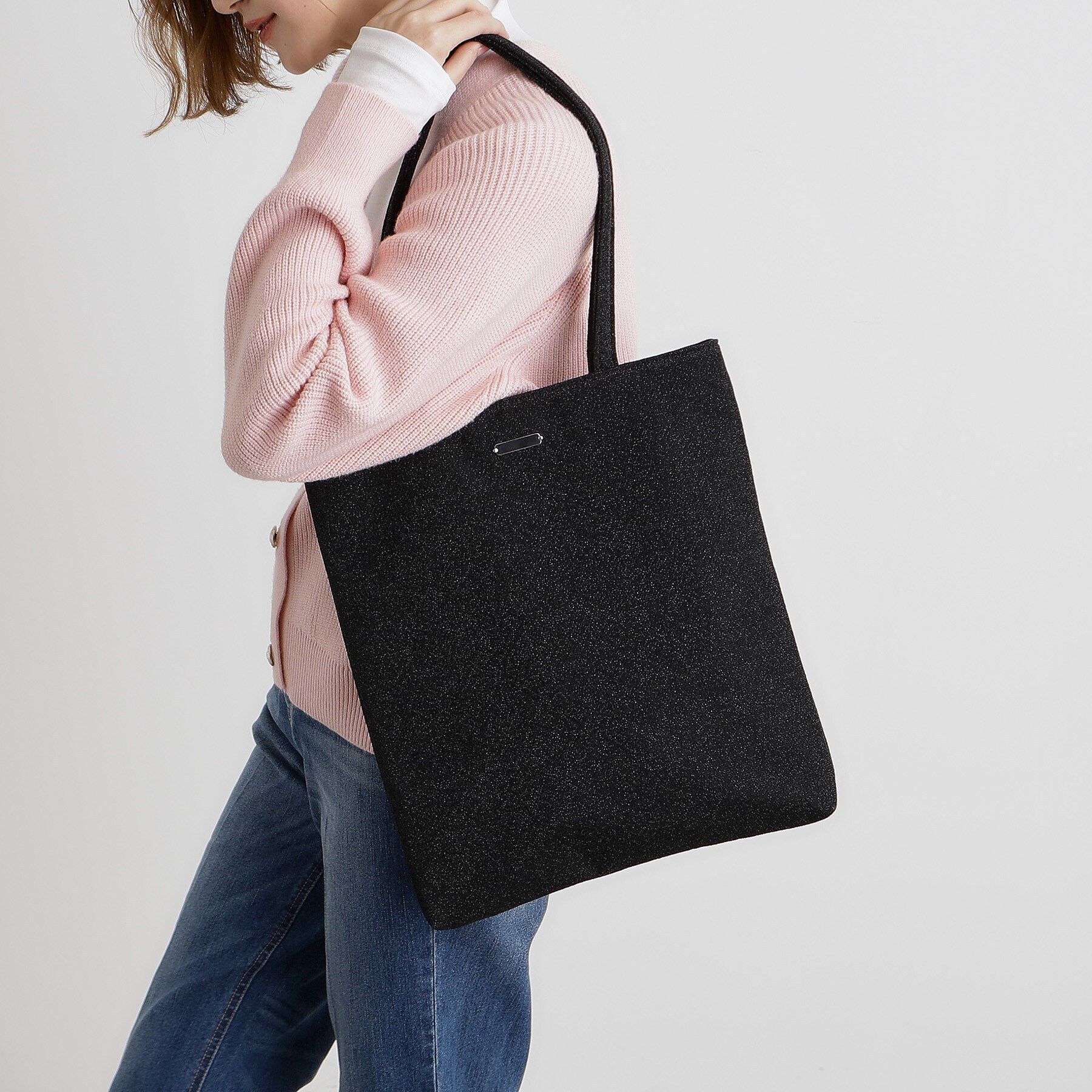 grove「【A4】アソートサブトート【入卒対応可】」|トートバッグ|ラメブラック(419