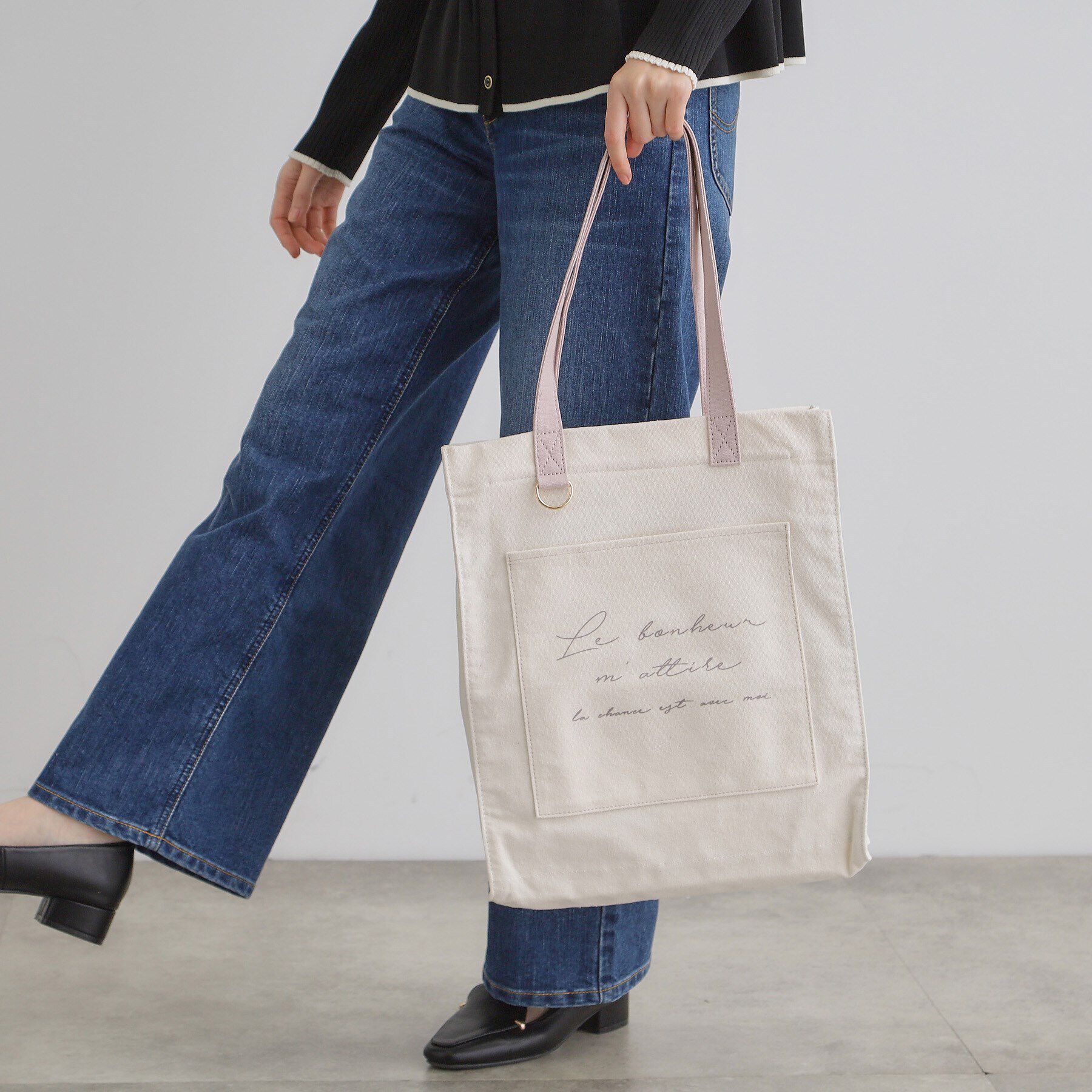 grove「【大人の推し活にも！】ロゴキャンバストート【A4・多機能】」|トートバッグ|ラベンダー(080)