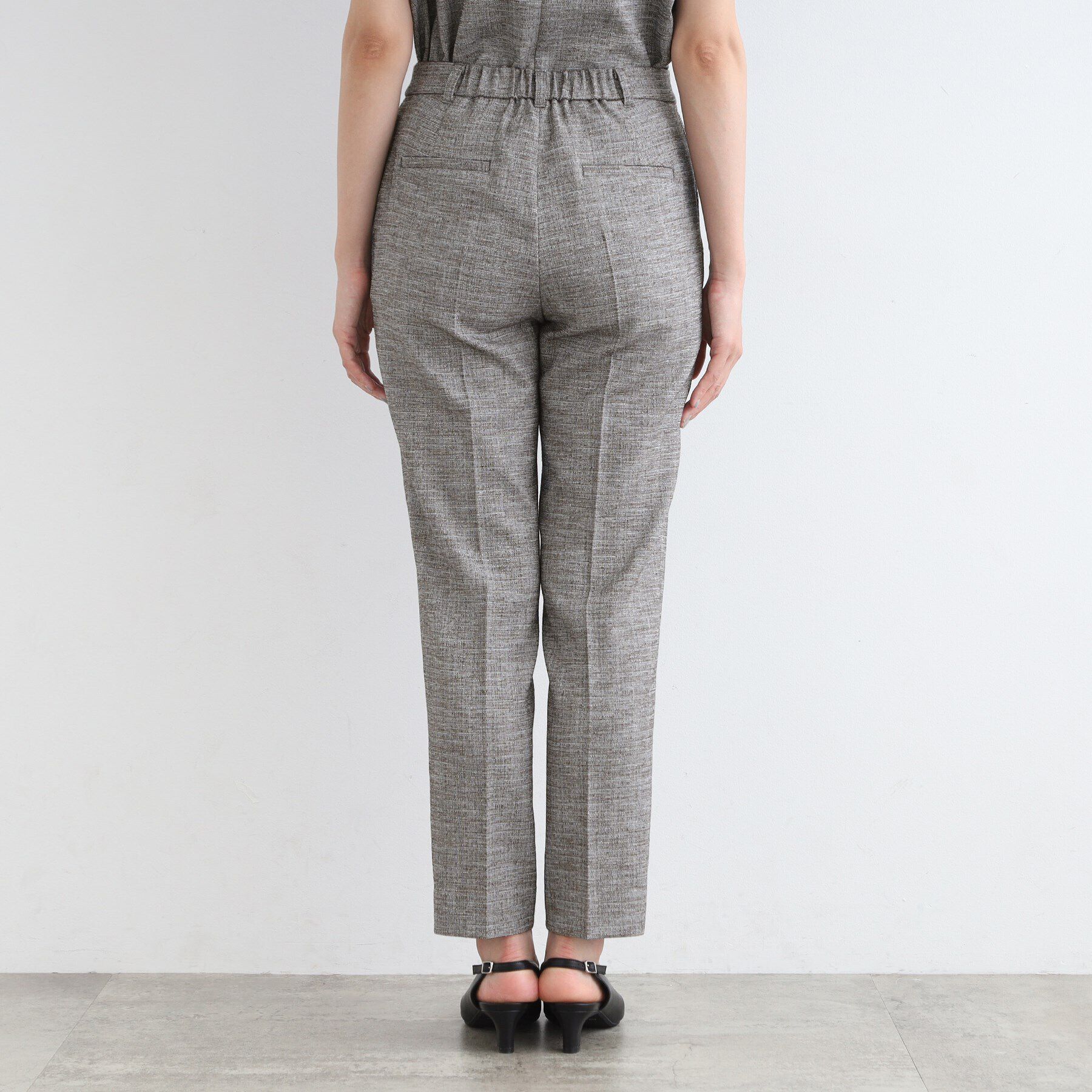 INDIVI「【洗える／日本製／SETUP可能】サマーツィード テーパードパンツ」|スーツ|