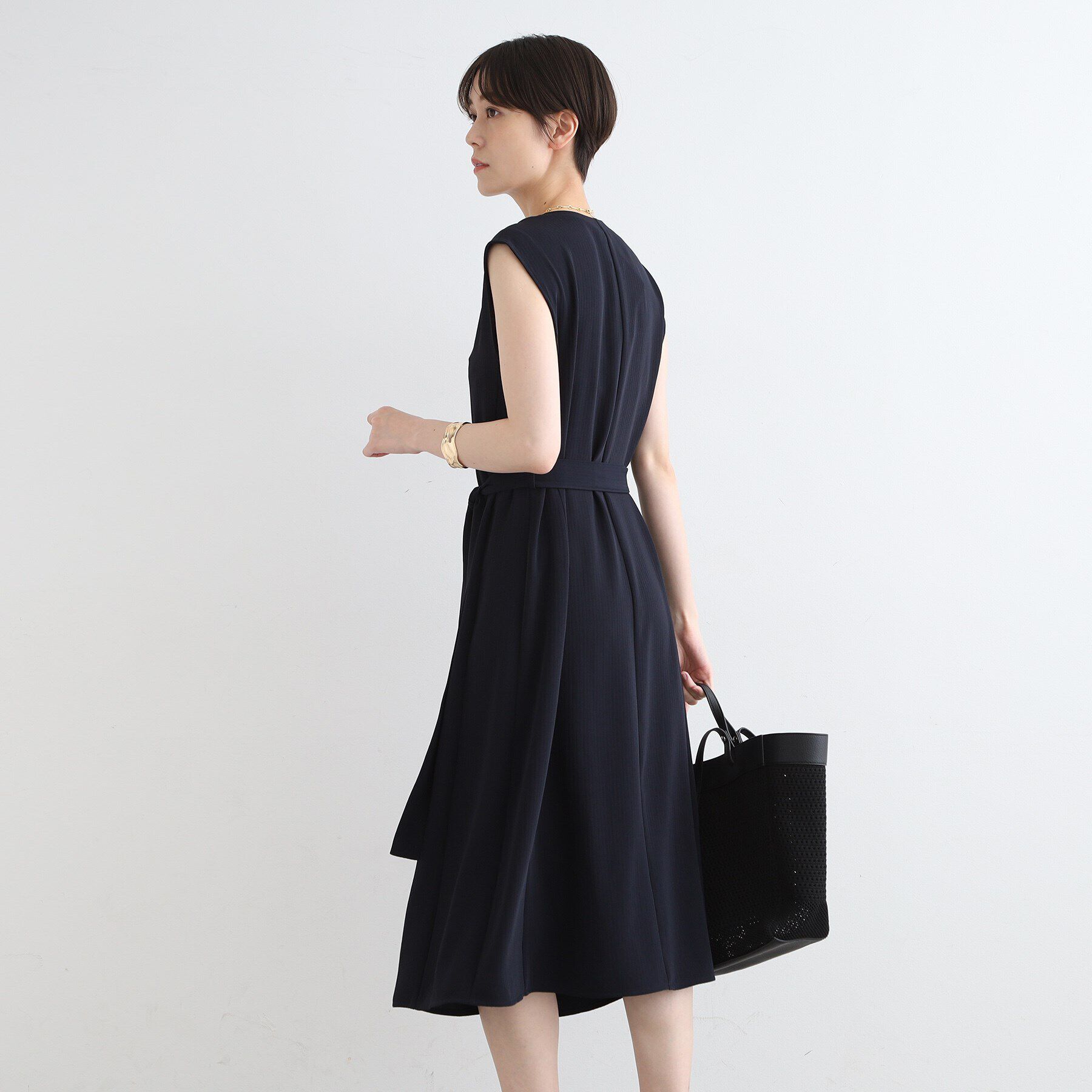 INDIVI「【洗える／UVケア／接触冷感／吸水速乾】ジレ風デザインワンピース」|ワンピース|